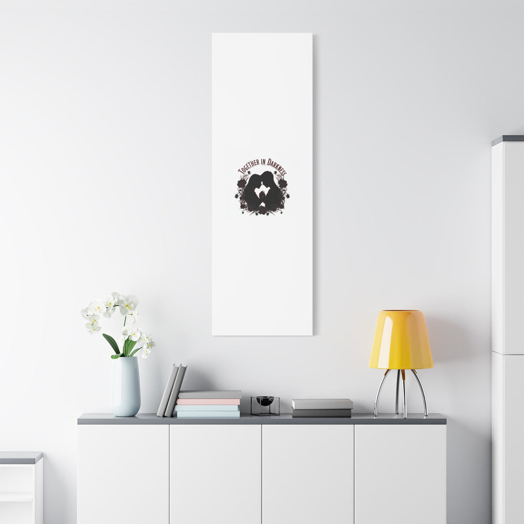 Together in Darkness Canvas, Dark Romance Art Print | Goth Valentine