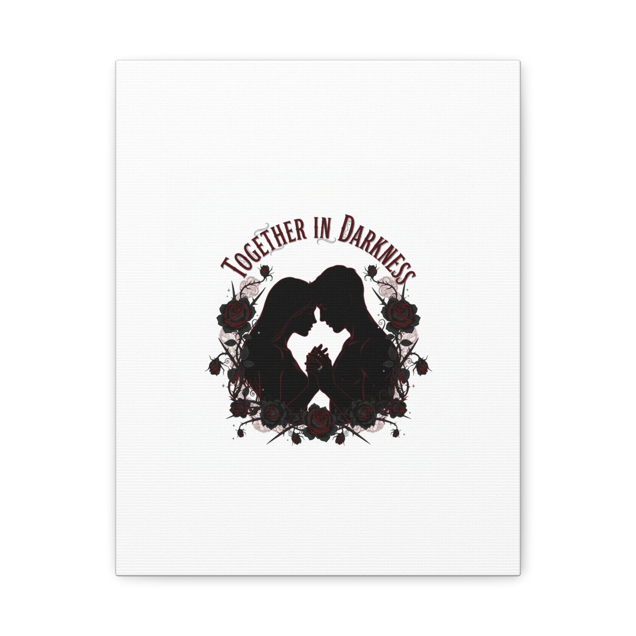 Together in Darkness Canvas, Dark Romance Art Print | Goth Valentine