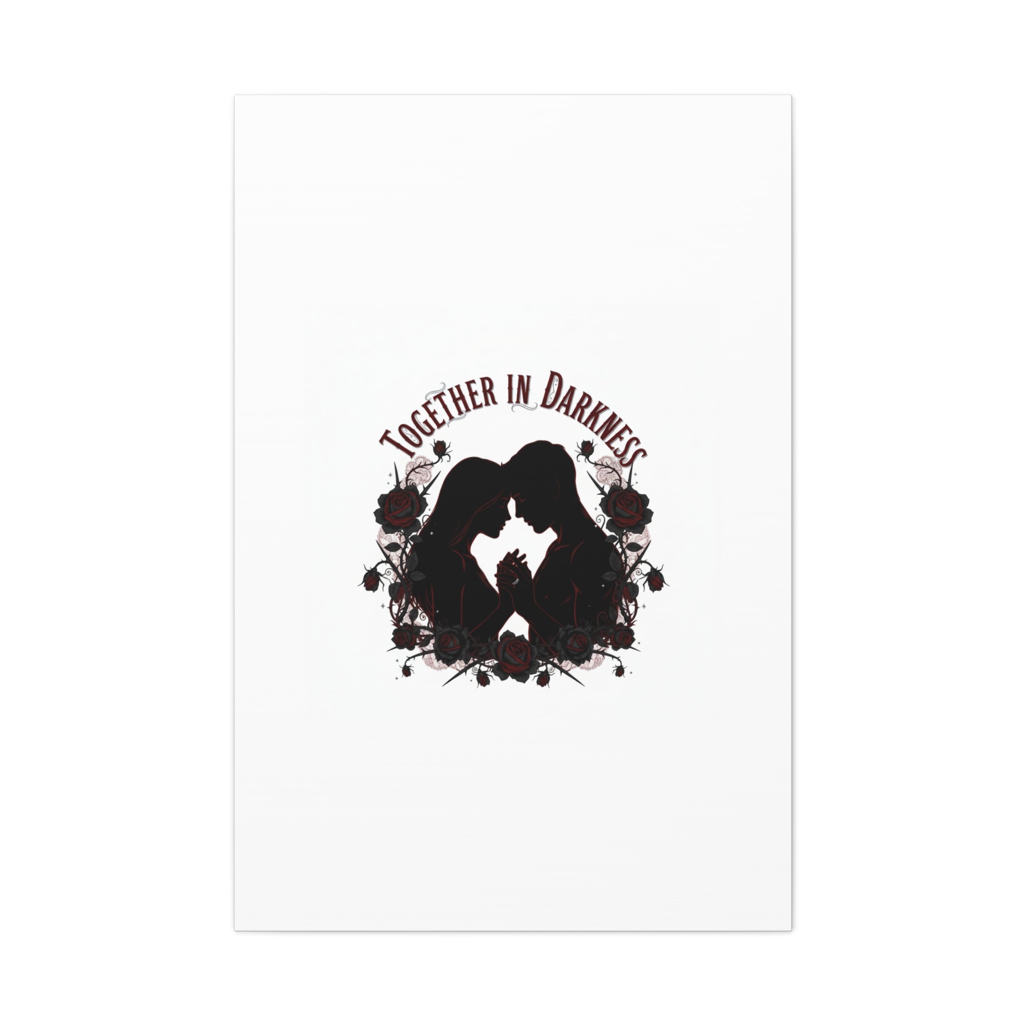 Together in Darkness Canvas, Dark Romance Art Print | Goth Valentine
