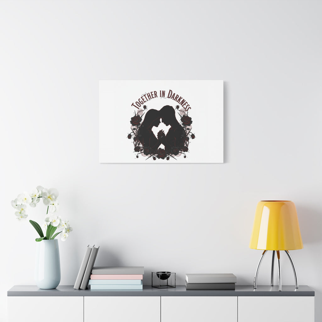 Together in Darkness Canvas, Dark Romance Art Print | Goth Valentine