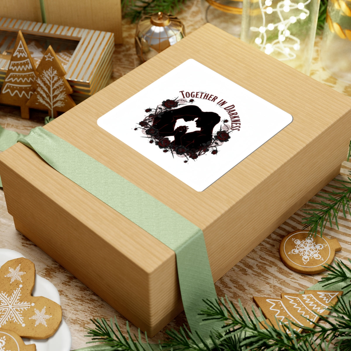 Together in Darkness Kiss-Cut Stickers | Goth Valentine, Dark Romance