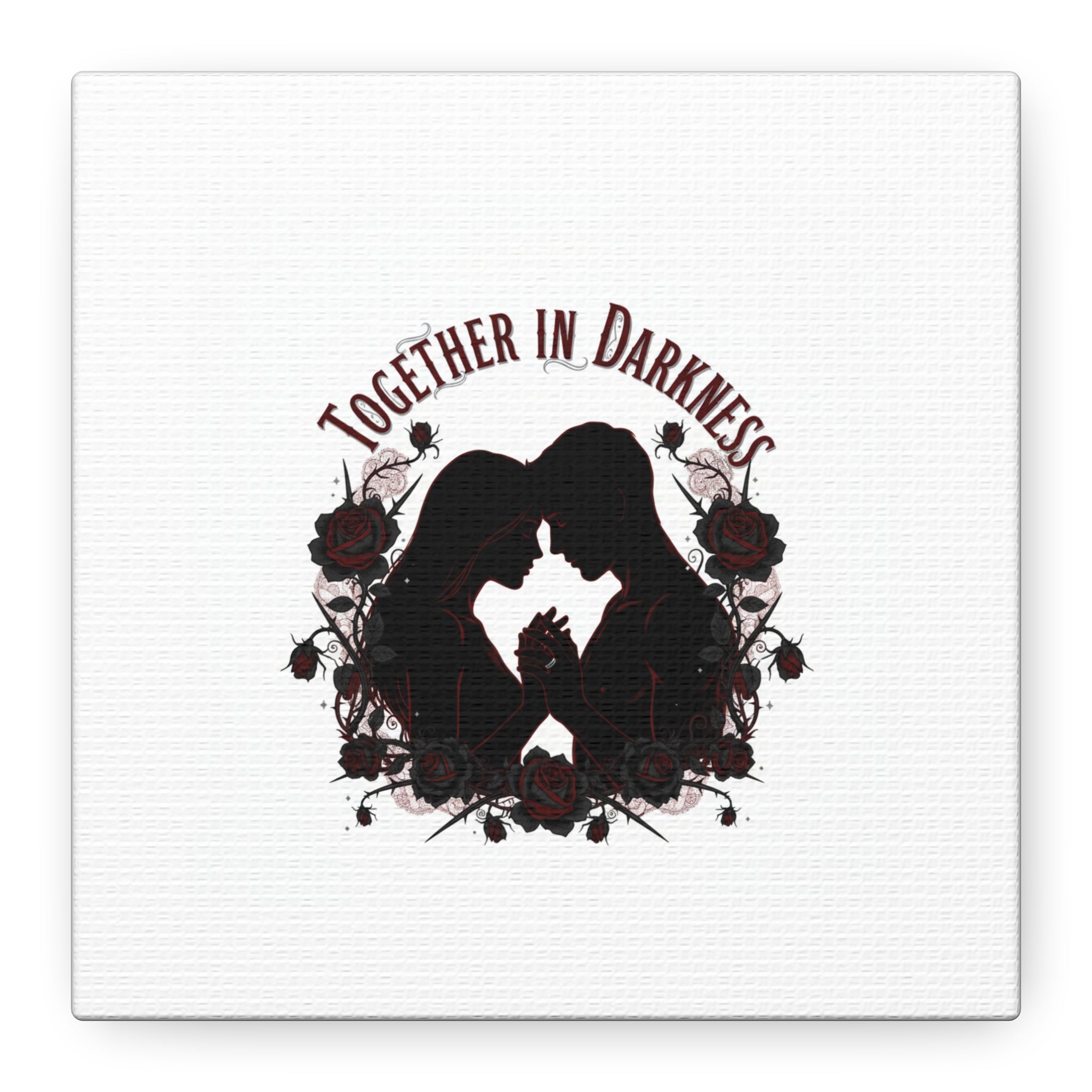 Together in Darkness Canvas, Dark Romance Art Print | Goth Valentine
