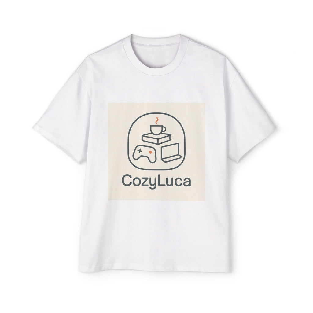 CozyLuca Gaming & Coffee Tee — Casual Oversized Men’s T-Shirt