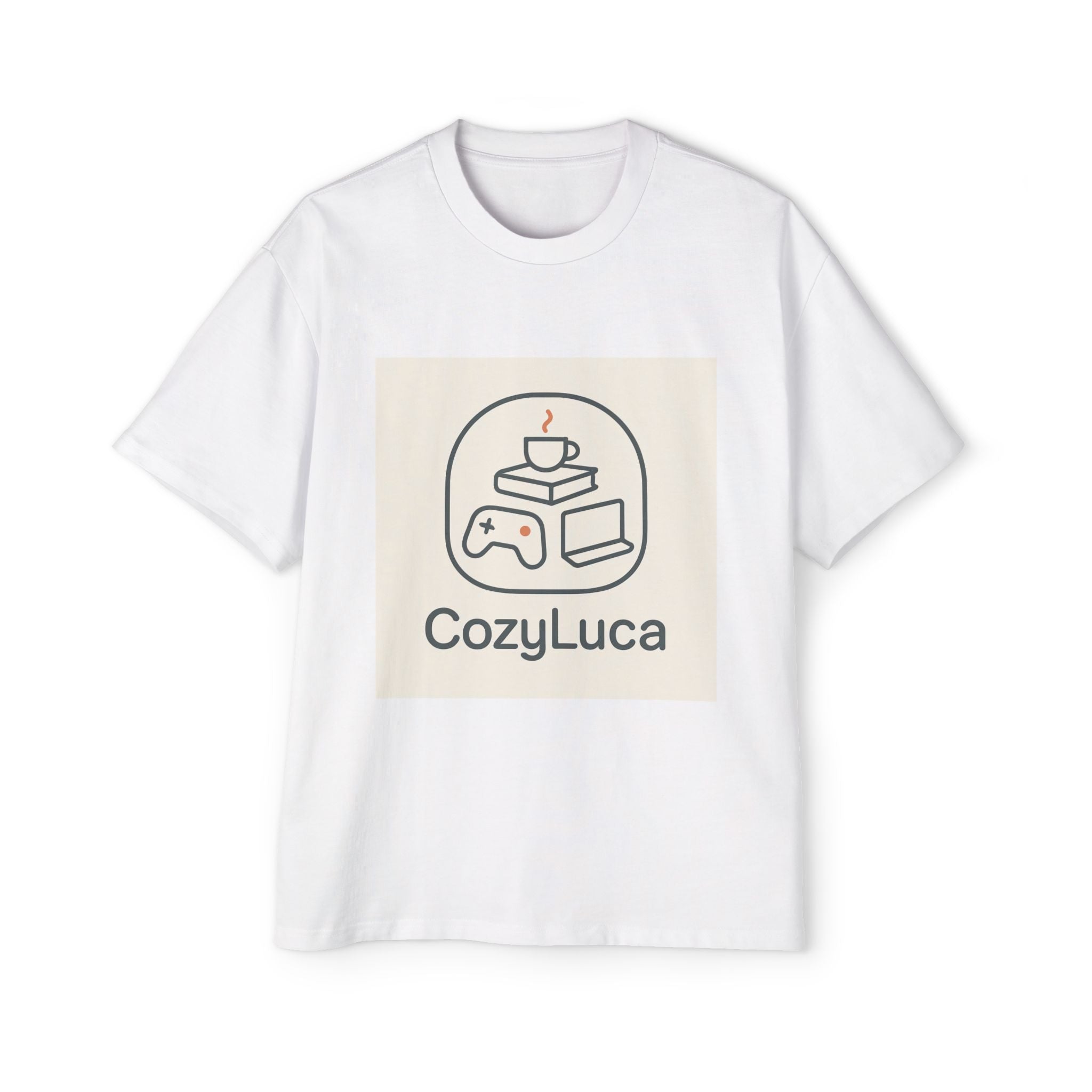 CozyLuca Gaming & Coffee Tee — Casual Oversized Men’s T-Shirt