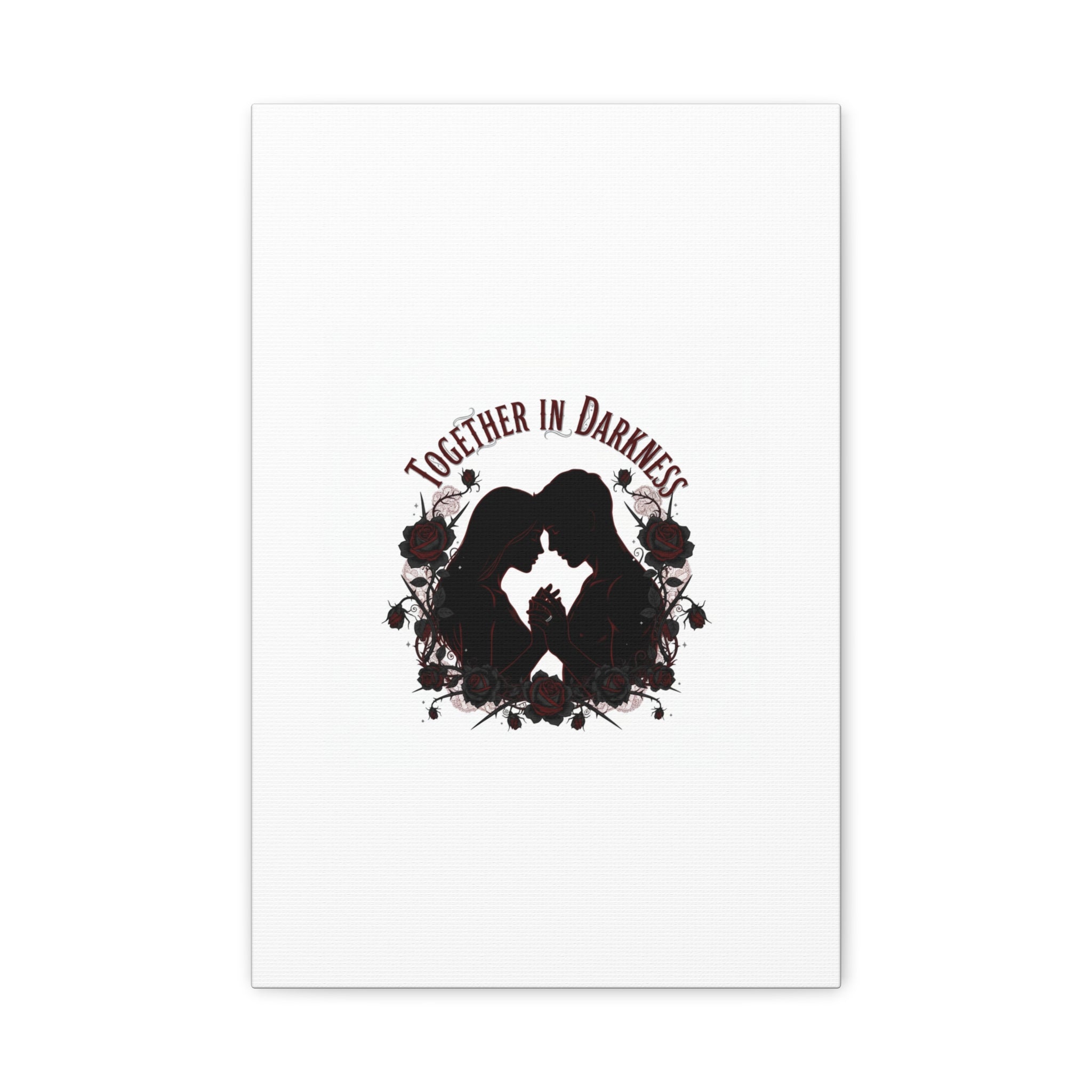 Together in Darkness Canvas, Dark Romance Art Print | Goth Valentine