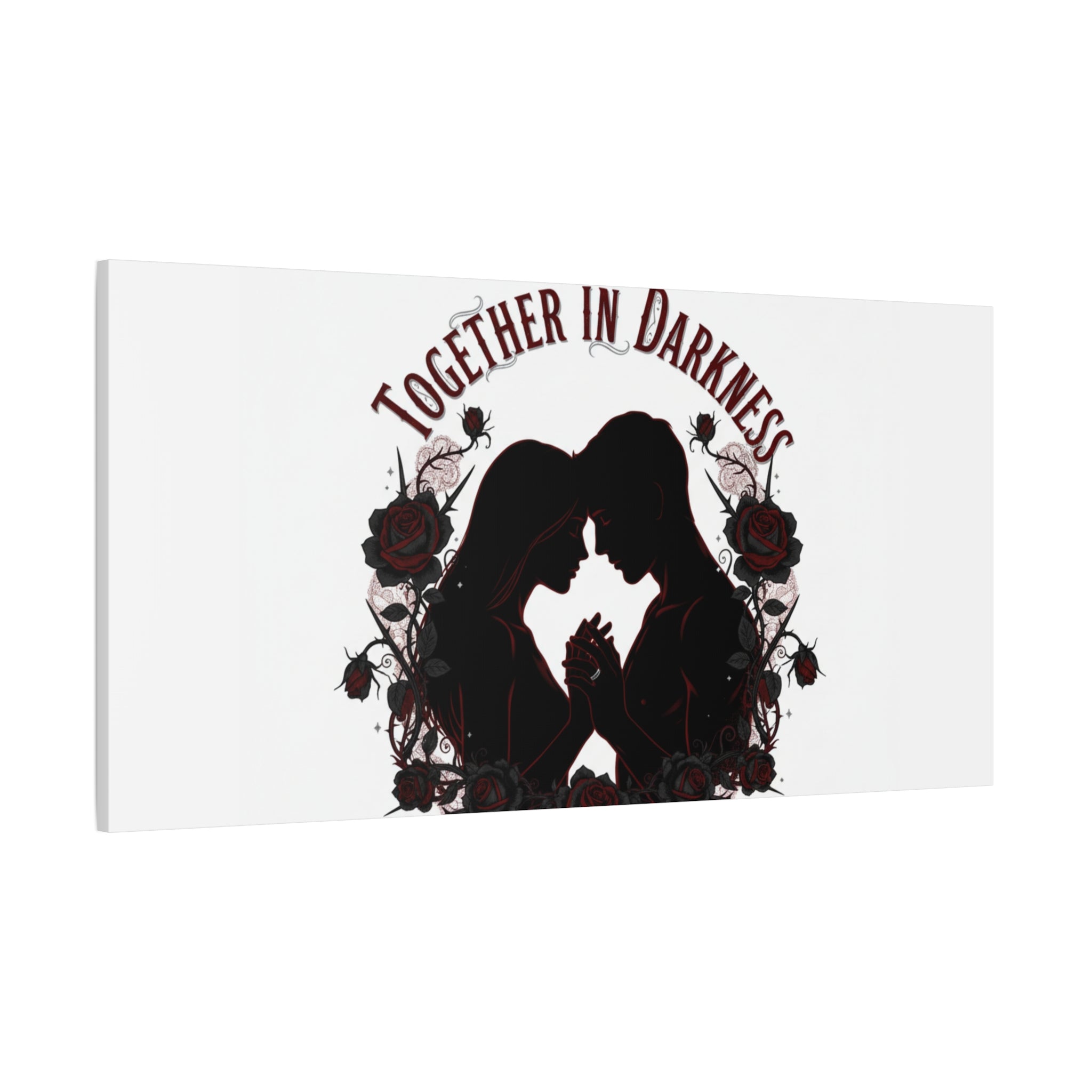 Together in Darkness Canvas, Dark Romance Art Print | Goth Valentine