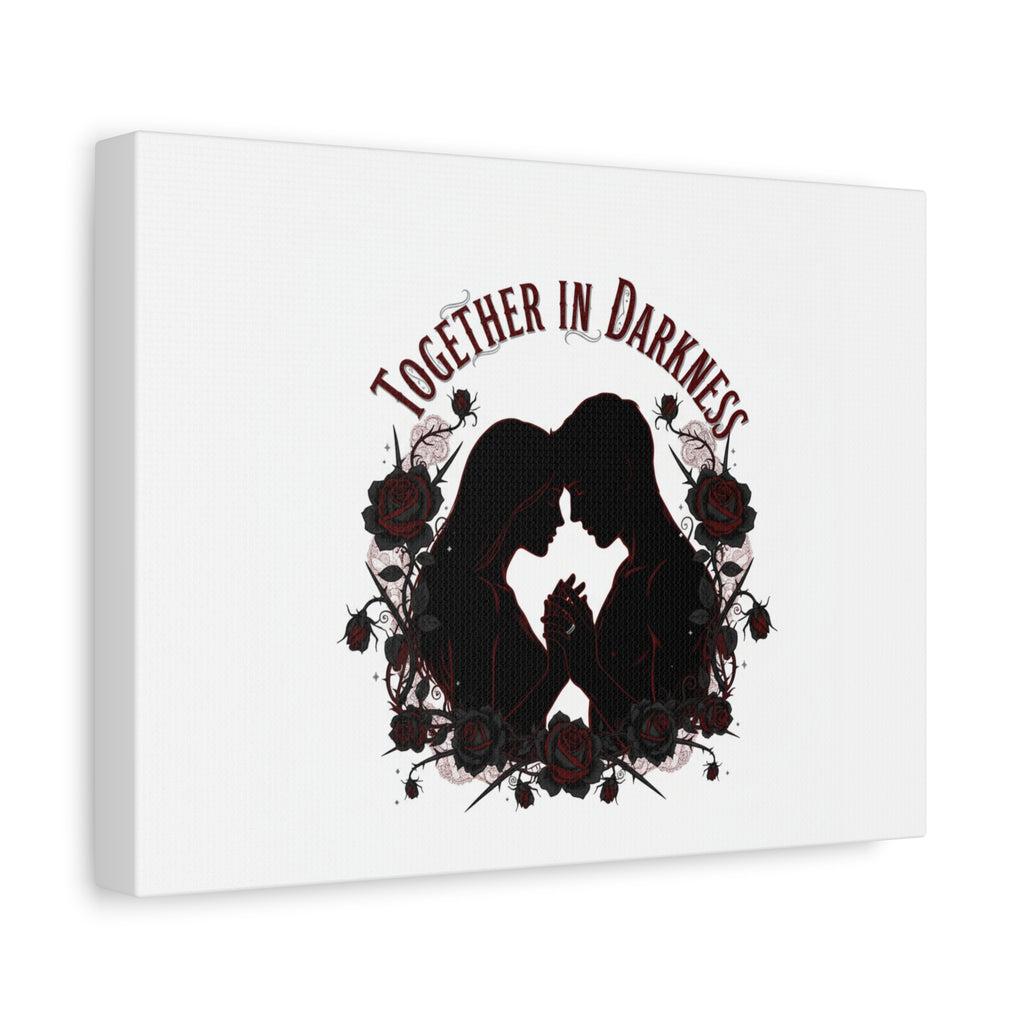 Together in Darkness Canvas, Dark Romance Art Print | Goth Valentine