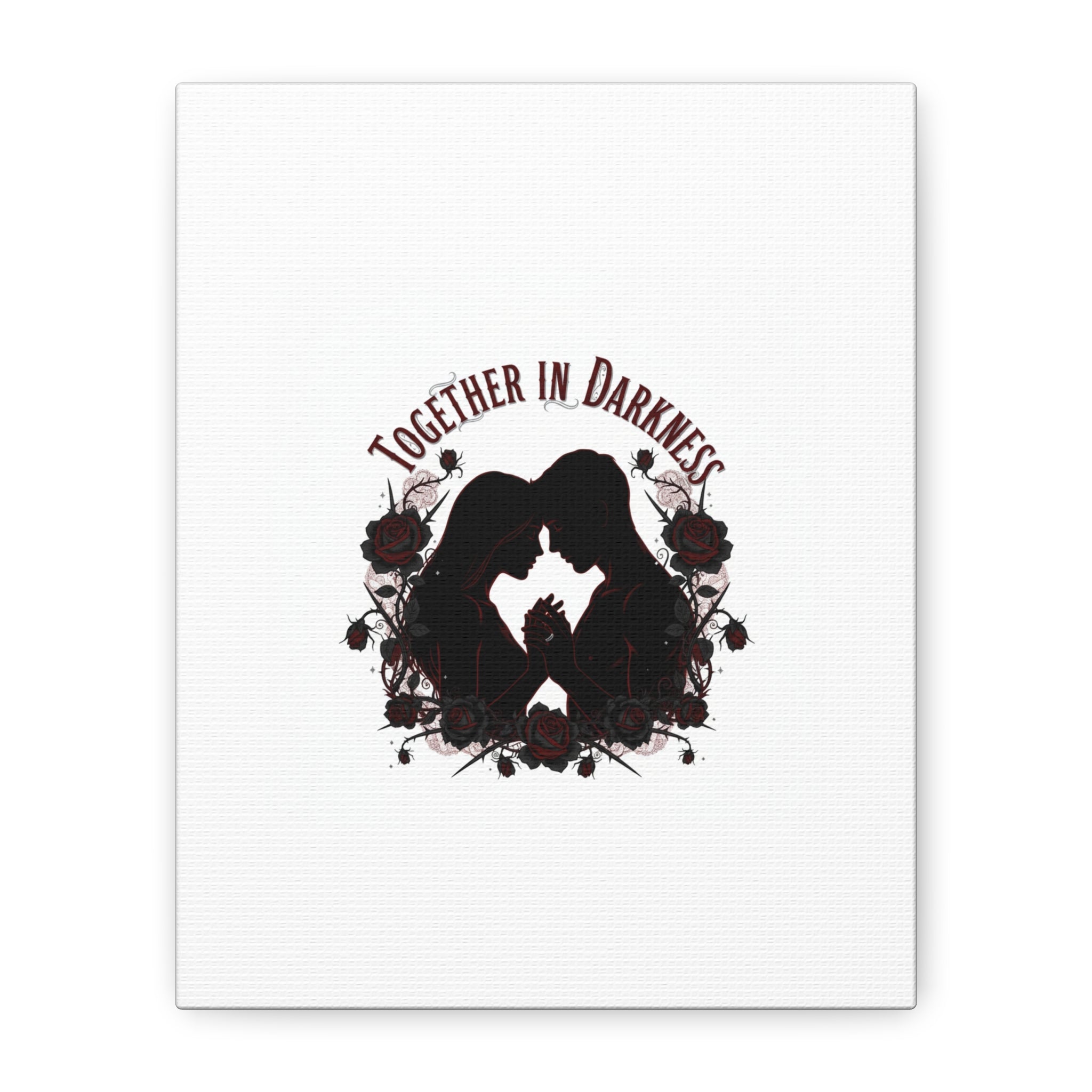 Together in Darkness Canvas, Dark Romance Art Print | Goth Valentine