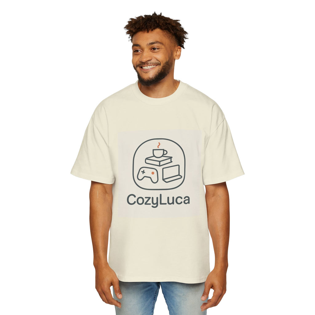 CozyLuca Gaming & Coffee Tee — Casual Oversized Men’s T-Shirt