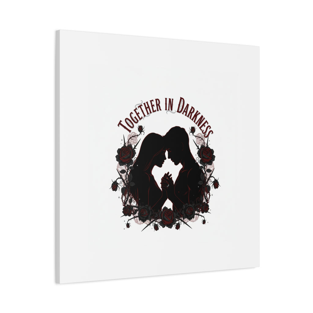 Together in Darkness Canvas, Dark Romance Art Print | Goth Valentine