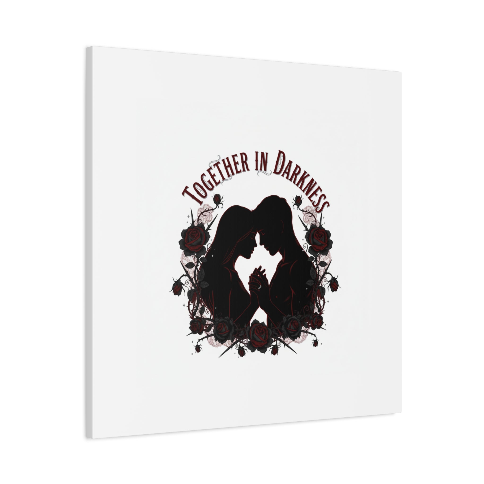 Together in Darkness Canvas, Dark Romance Art Print | Goth Valentine