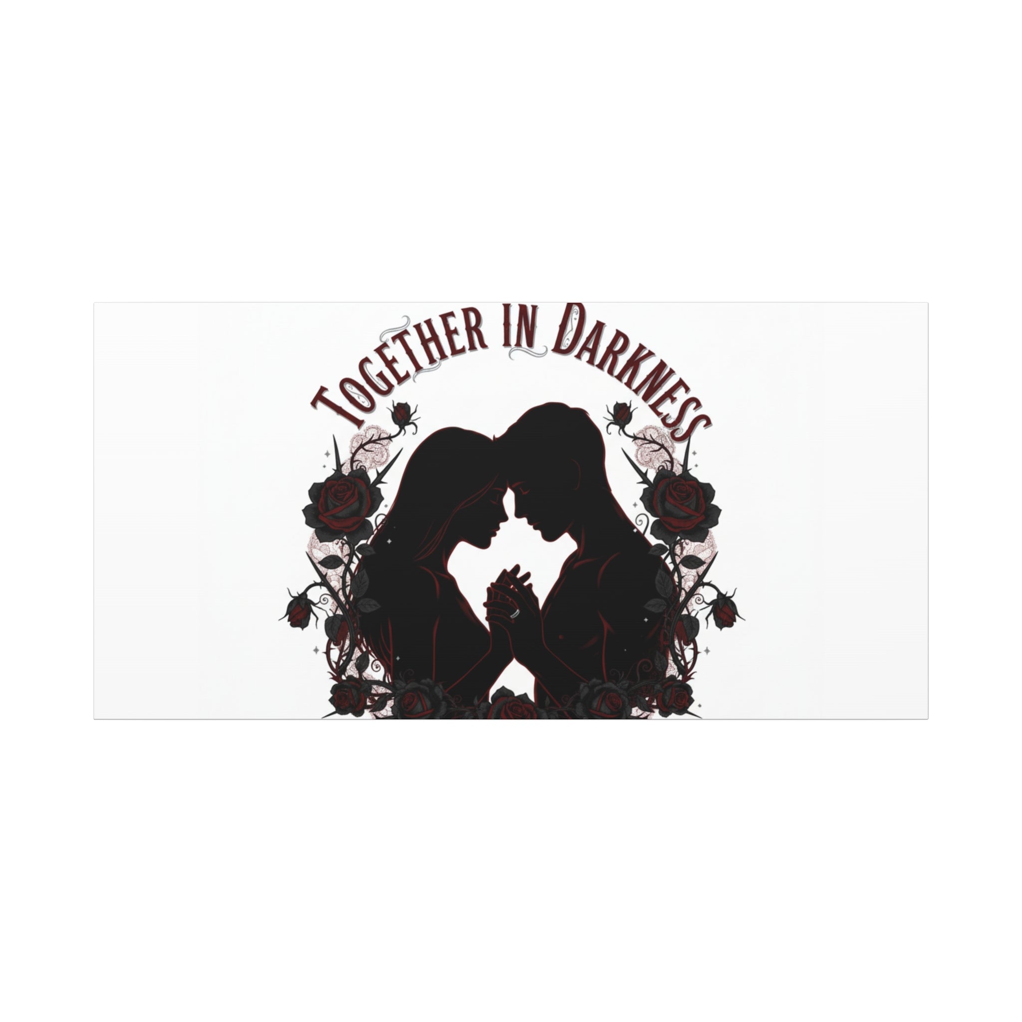 Together in Darkness Canvas, Dark Romance Art Print | Goth Valentine