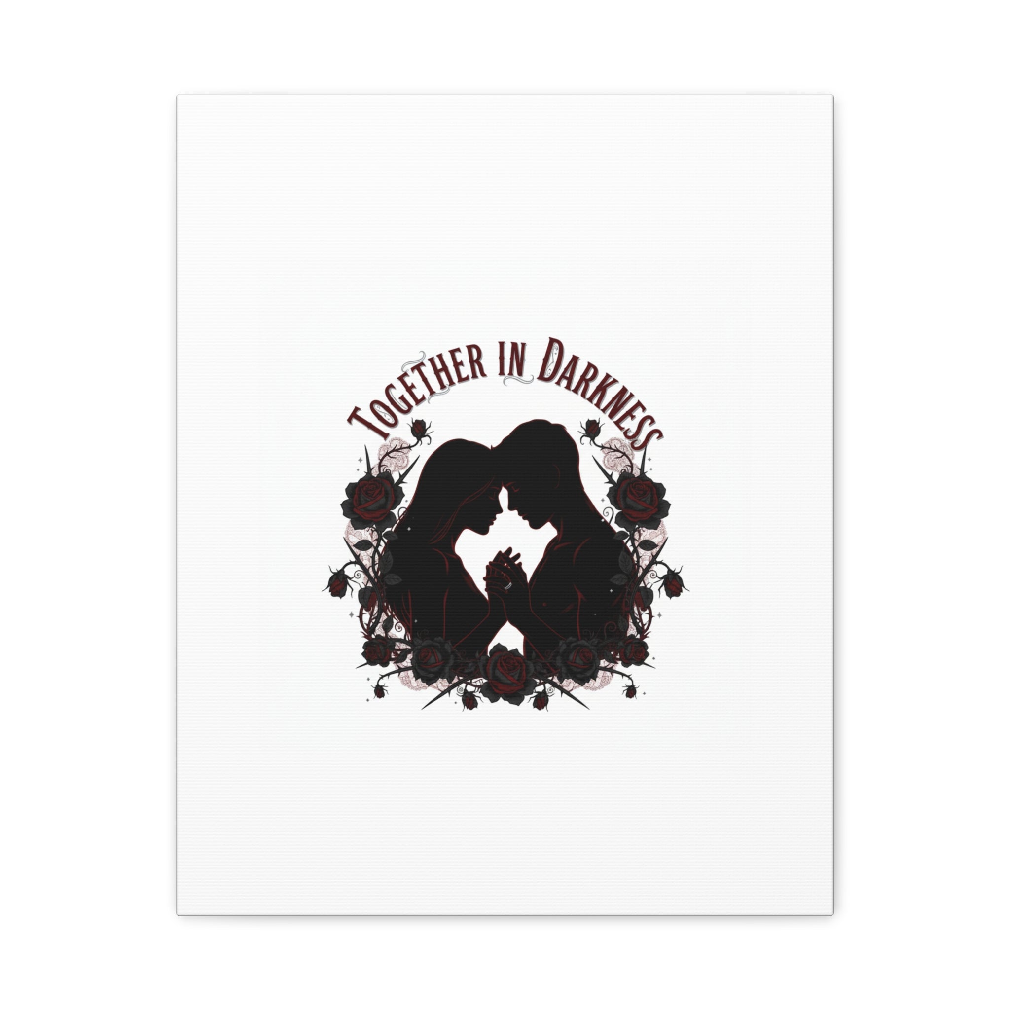 Together in Darkness Canvas, Dark Romance Art Print | Goth Valentine