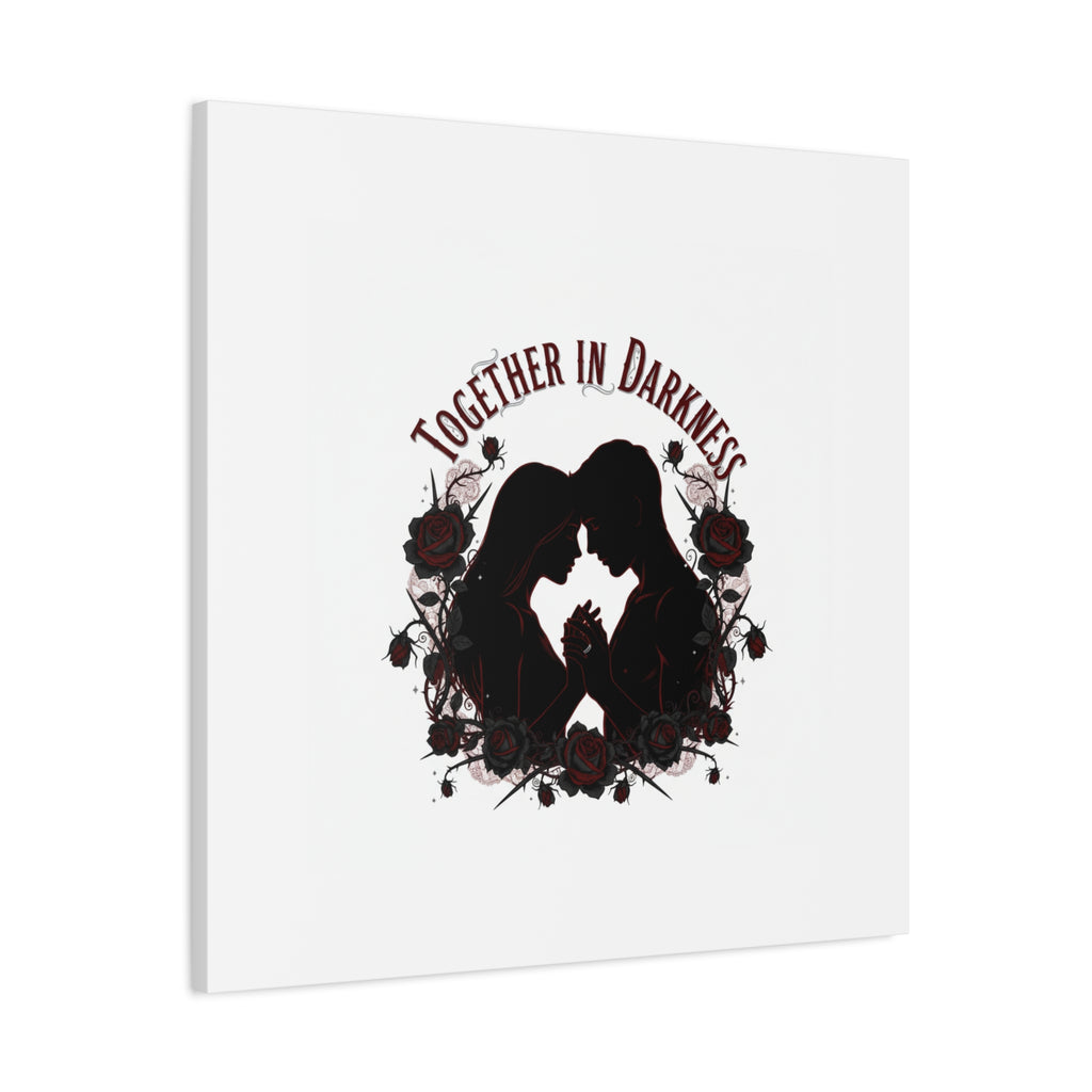 Together in Darkness Canvas, Dark Romance Art Print | Goth Valentine
