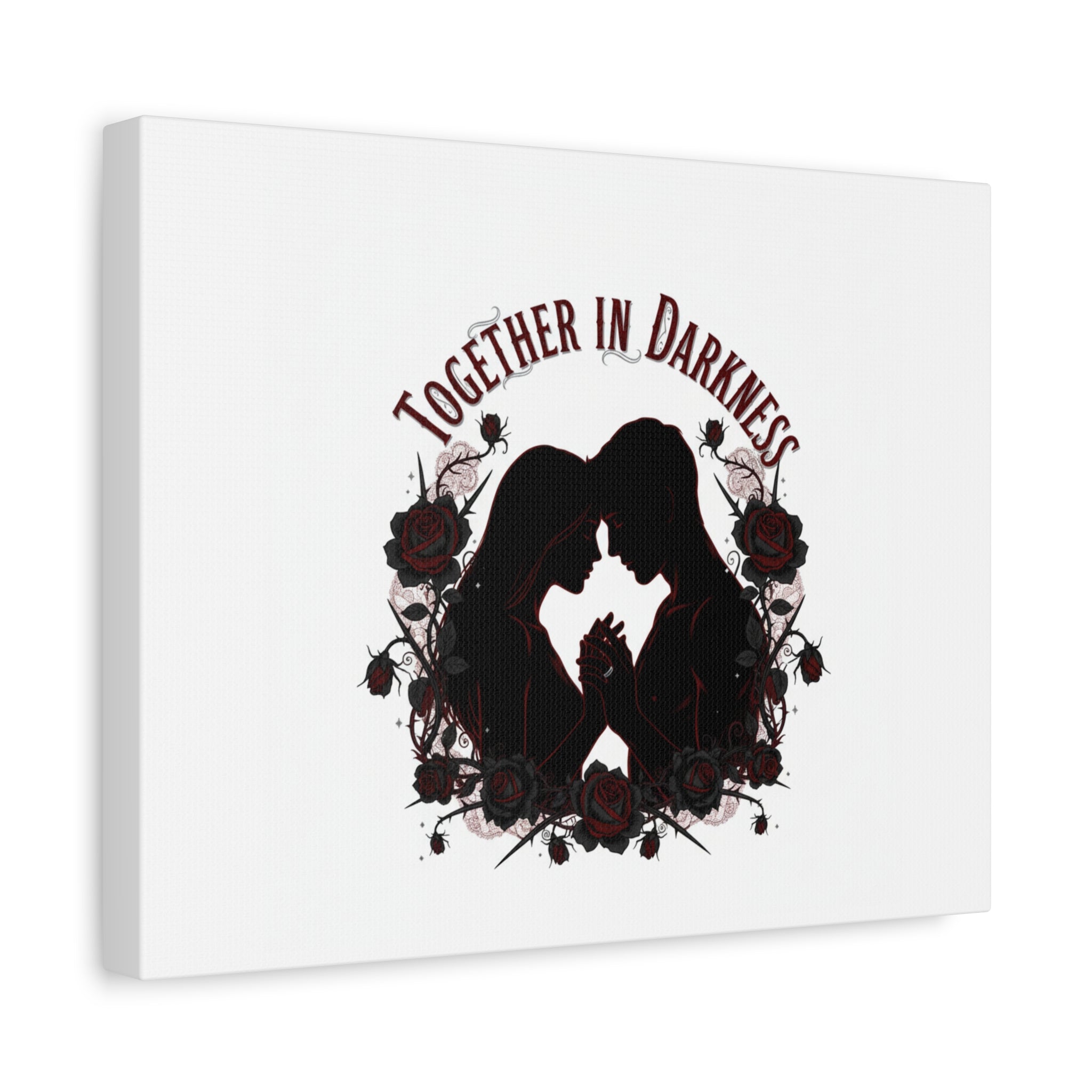 Together in Darkness Canvas, Dark Romance Art Print | Goth Valentine