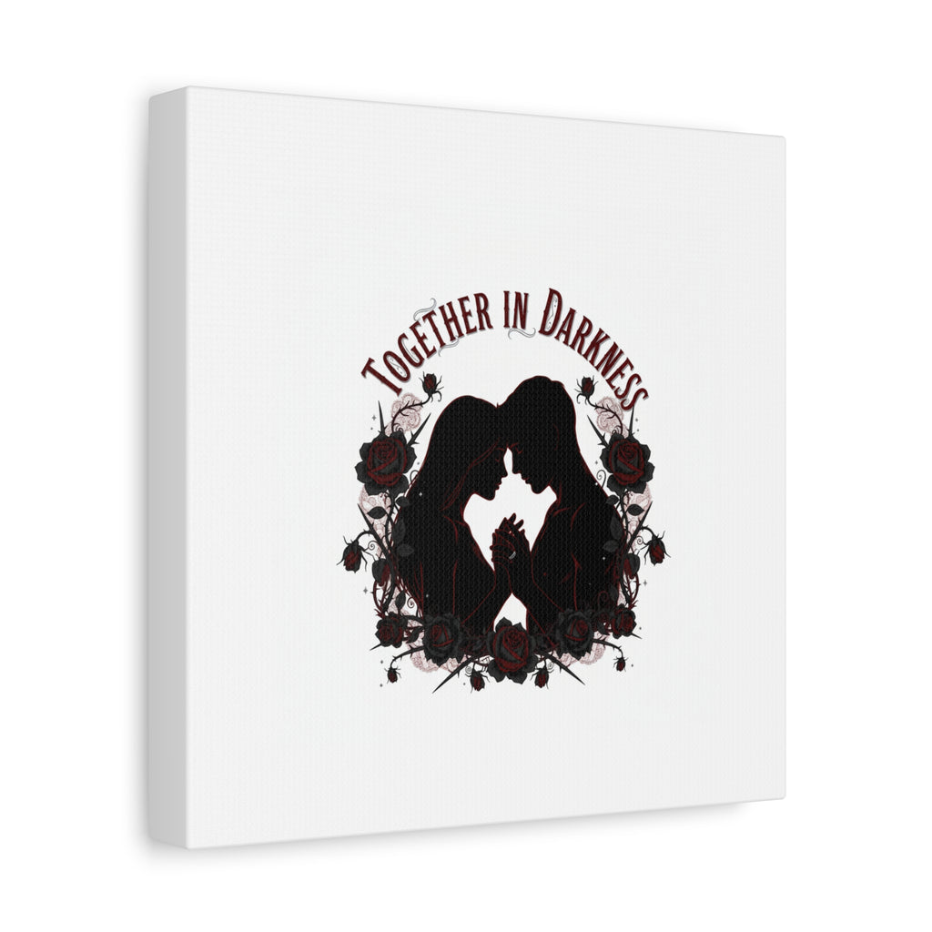 Together in Darkness Canvas, Dark Romance Art Print | Goth Valentine