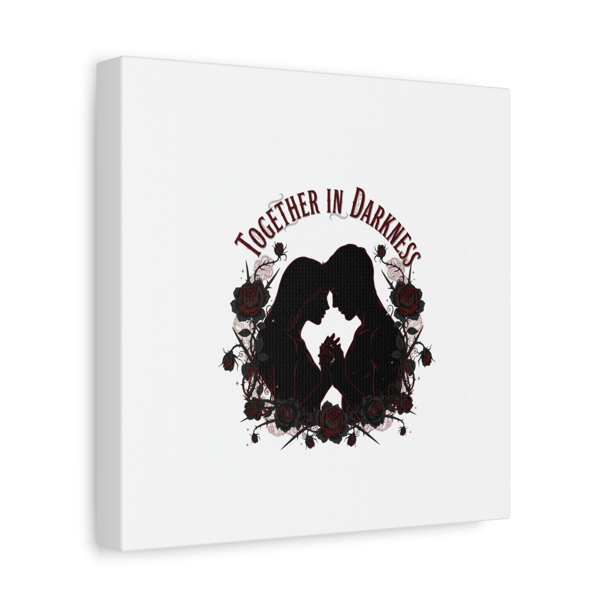 Together in Darkness Canvas, Dark Romance Art Print | Goth Valentine