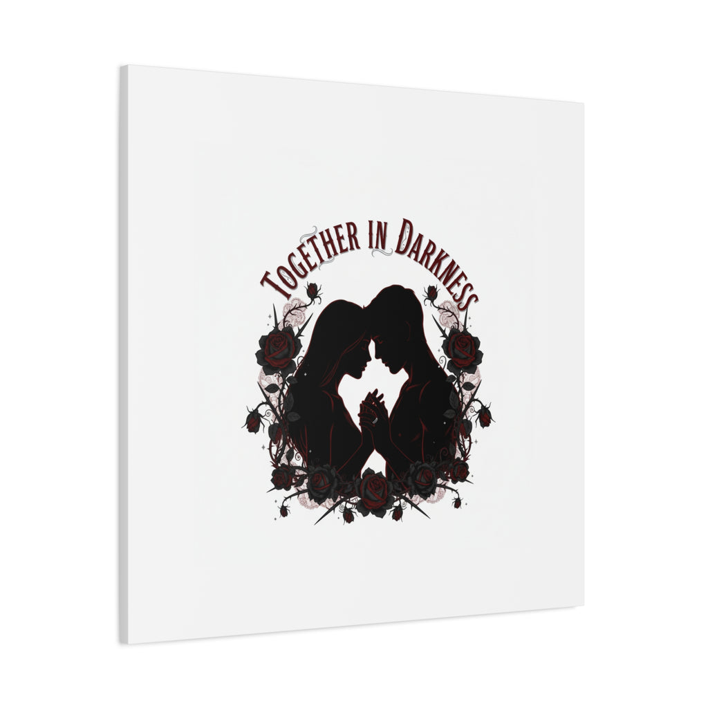 Together in Darkness Canvas, Dark Romance Art Print | Goth Valentine