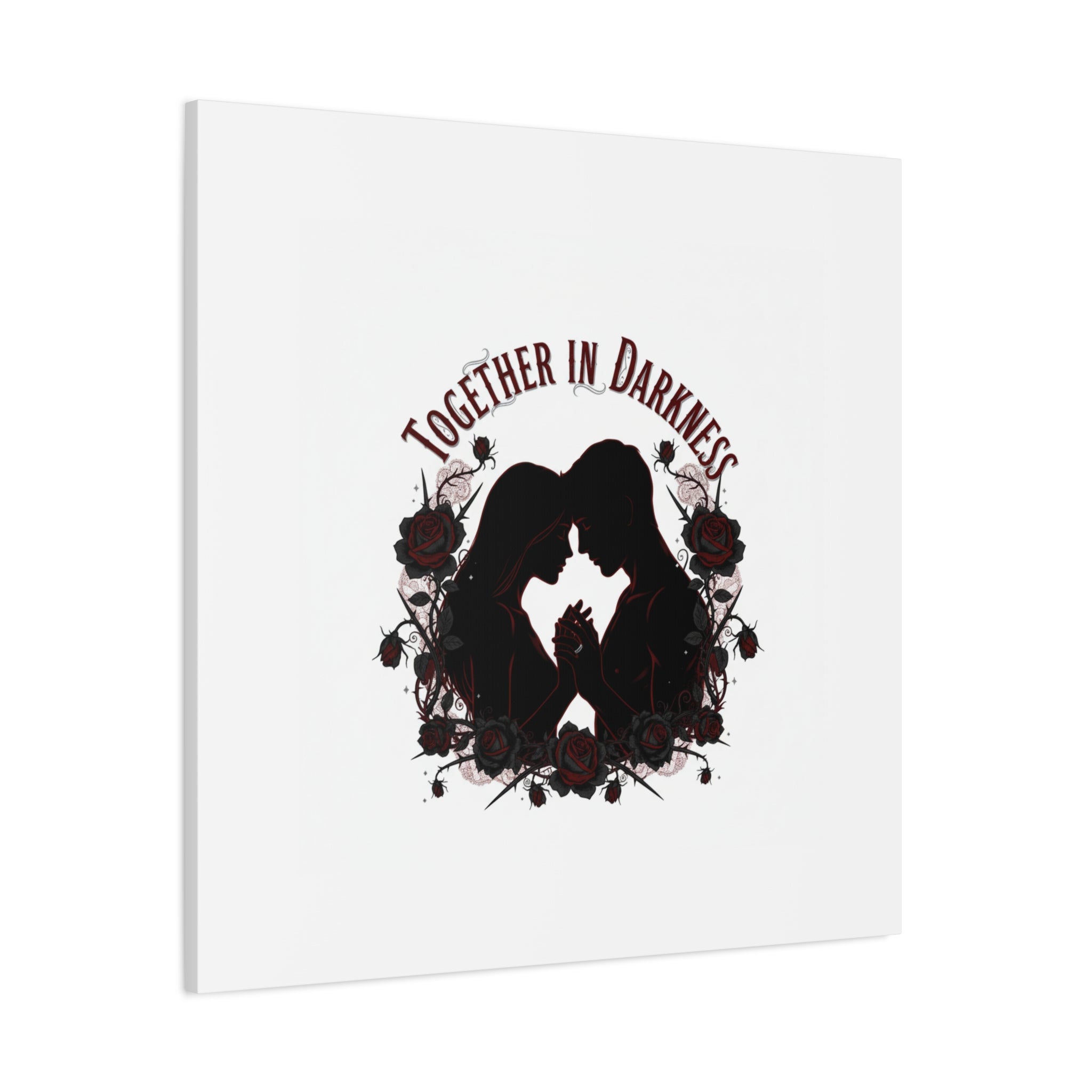 Together in Darkness Canvas, Dark Romance Art Print | Goth Valentine
