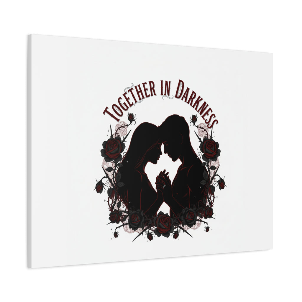 Together in Darkness Canvas, Dark Romance Art Print | Goth Valentine