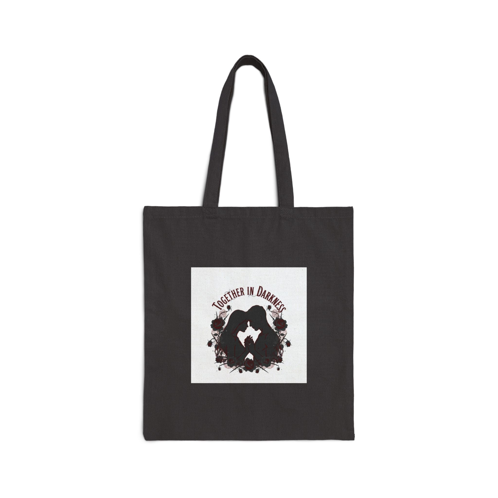 Goth Valentine Heart Vignette Tote | Dark Romance, Black Rose