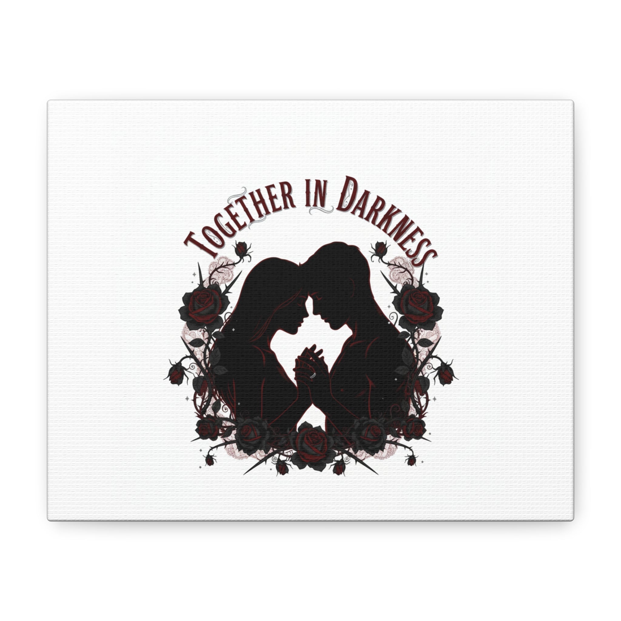 Together in Darkness Canvas, Dark Romance Art Print | Goth Valentine
