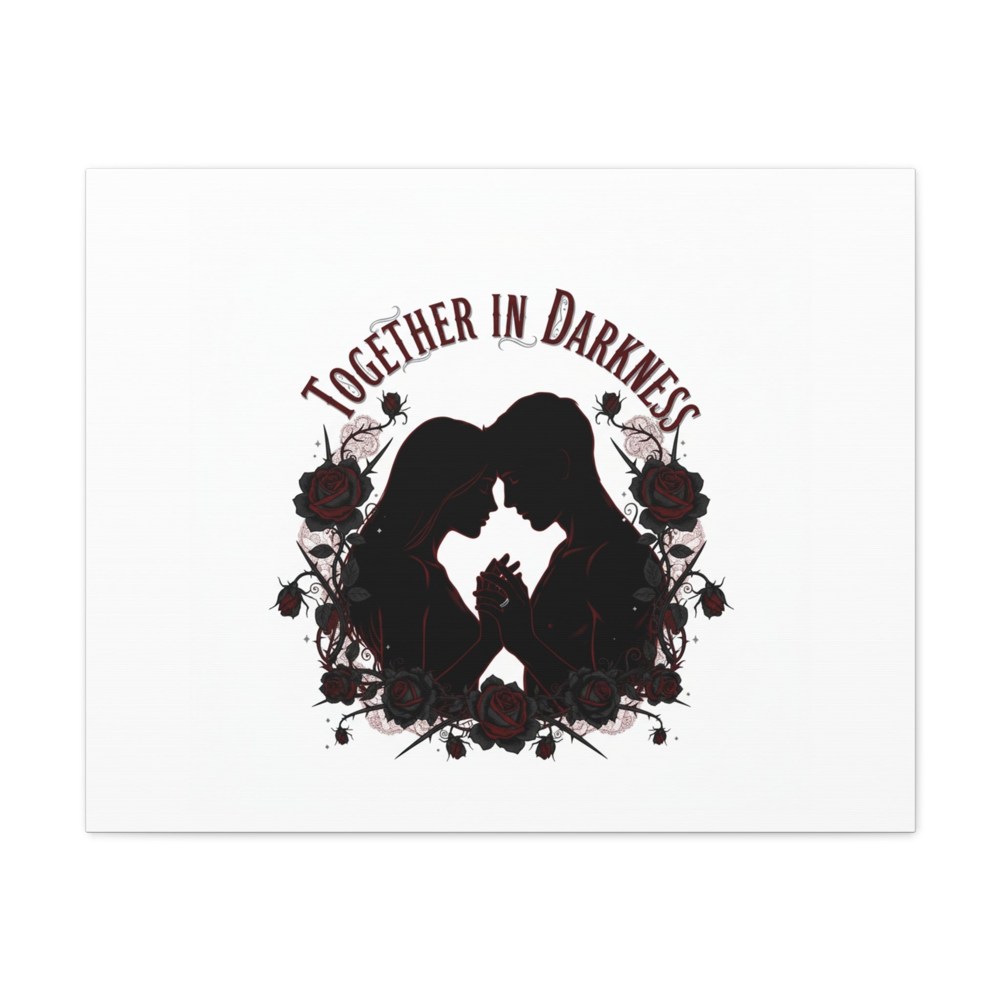 Together in Darkness Canvas, Dark Romance Art Print | Goth Valentine