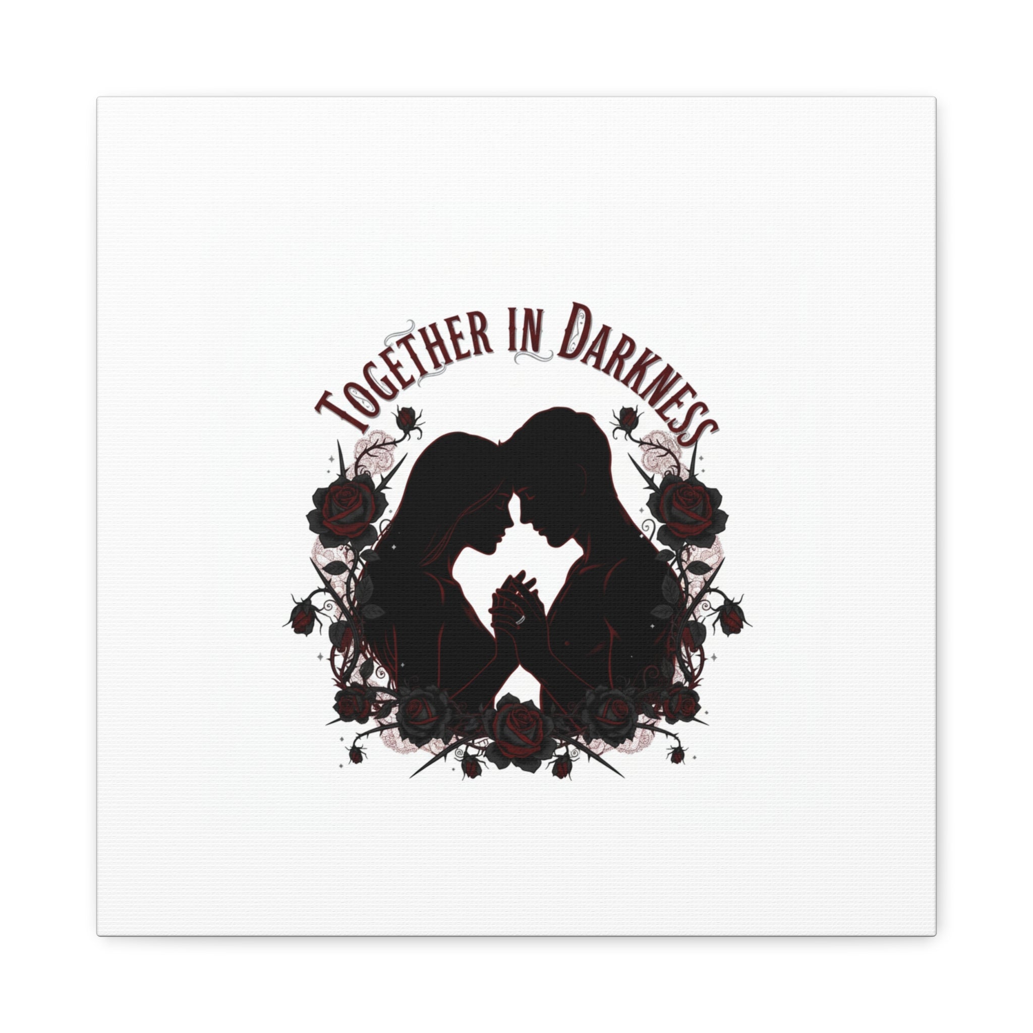 Together in Darkness Canvas, Dark Romance Art Print | Goth Valentine
