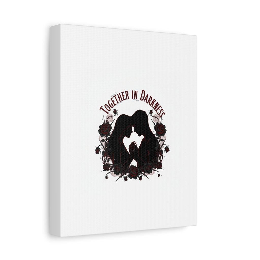 Together in Darkness Canvas, Dark Romance Art Print | Goth Valentine