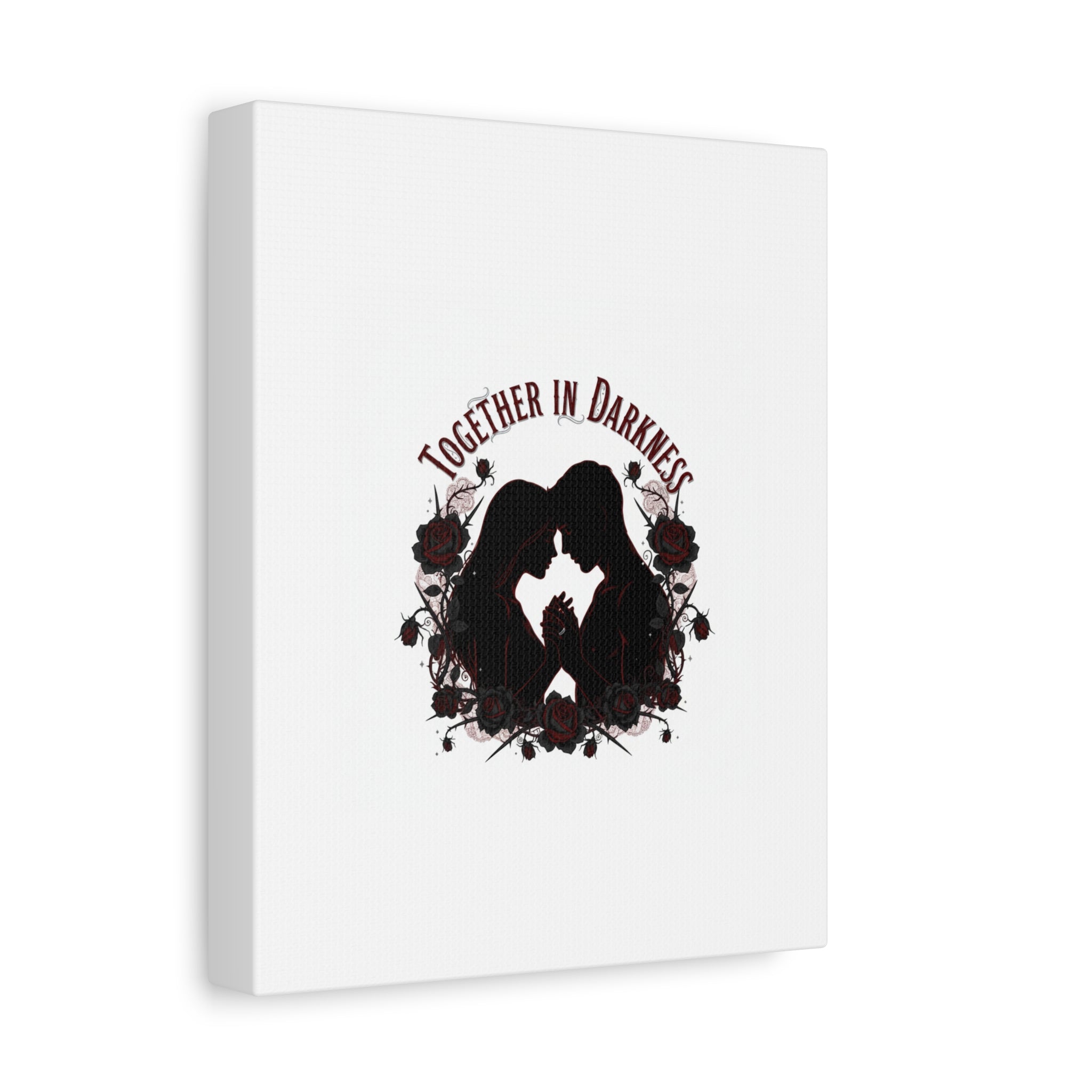 Together in Darkness Canvas, Dark Romance Art Print | Goth Valentine