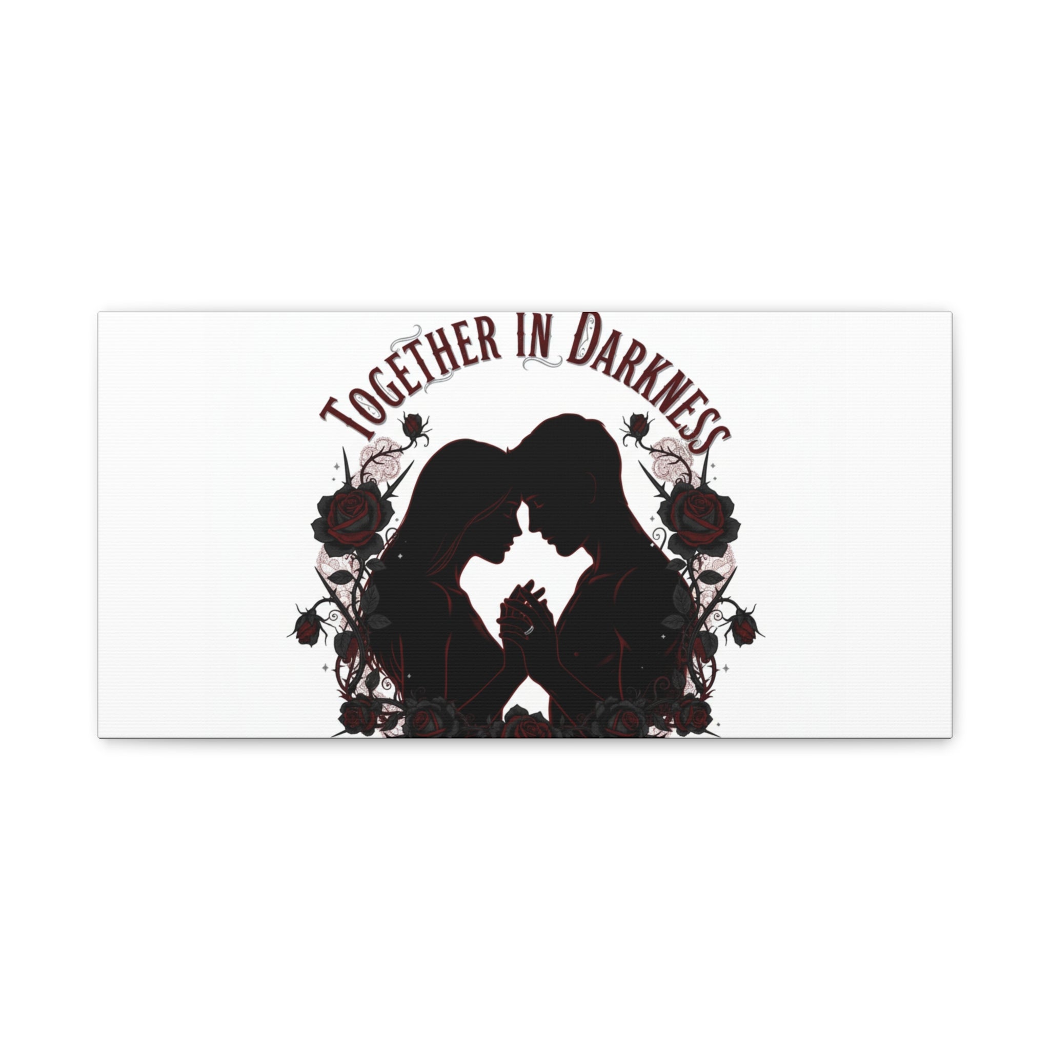 Together in Darkness Canvas, Dark Romance Art Print | Goth Valentine