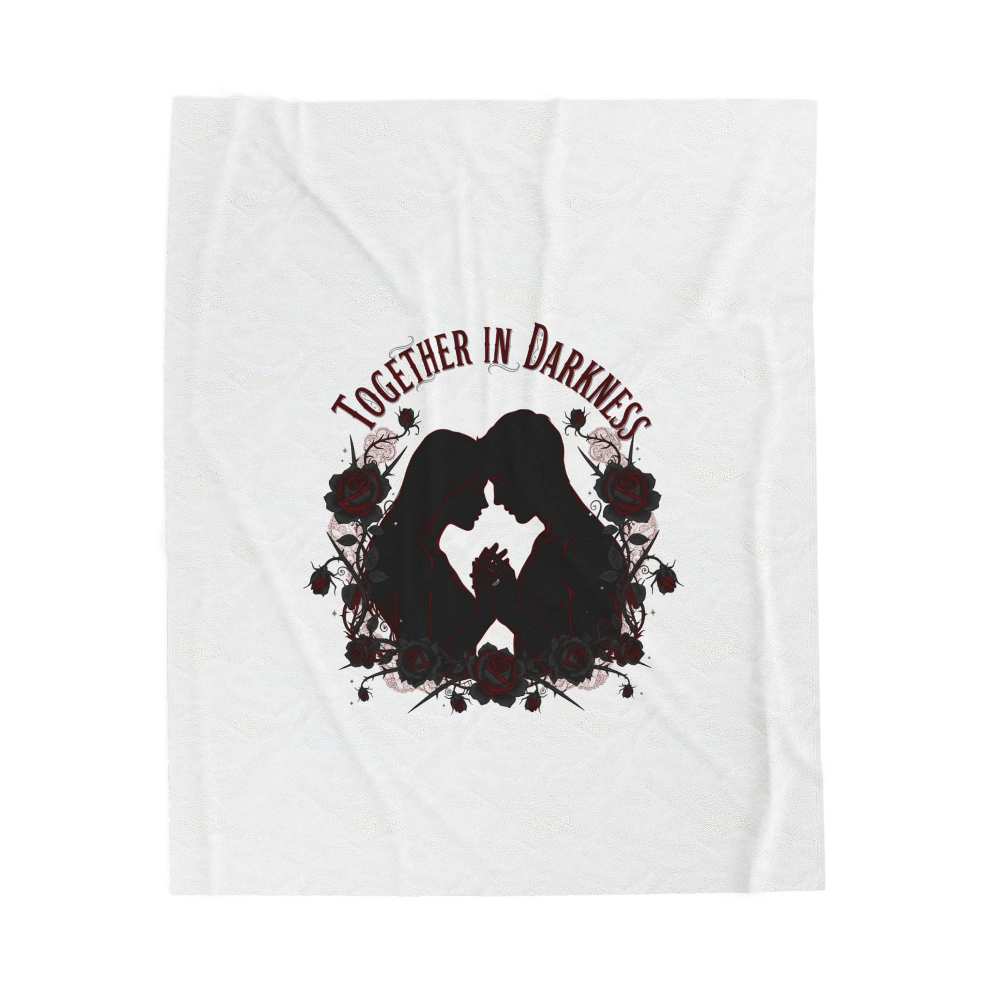 Together in Darkness Velveteen Plush Blanket | goth valentine, dark romance