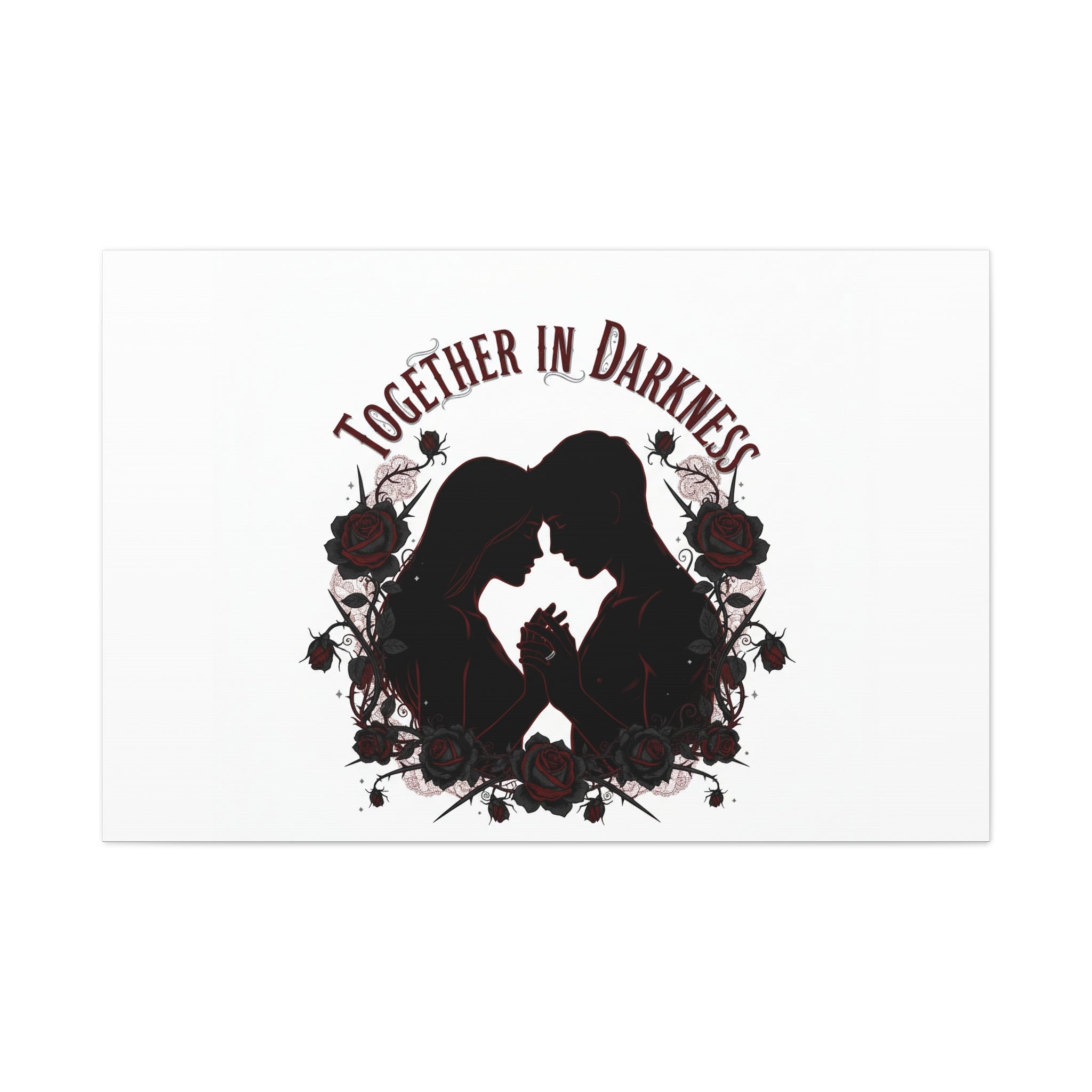 Together in Darkness Canvas, Dark Romance Art Print | Goth Valentine