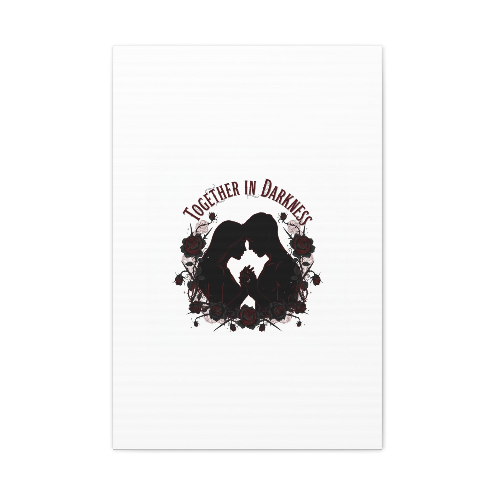 Together in Darkness Canvas, Dark Romance Art Print | Goth Valentine