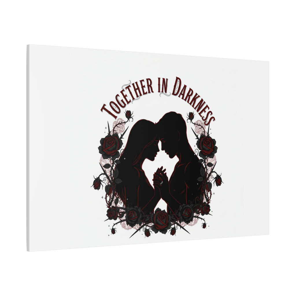 Together in Darkness Canvas, Dark Romance Art Print | Goth Valentine