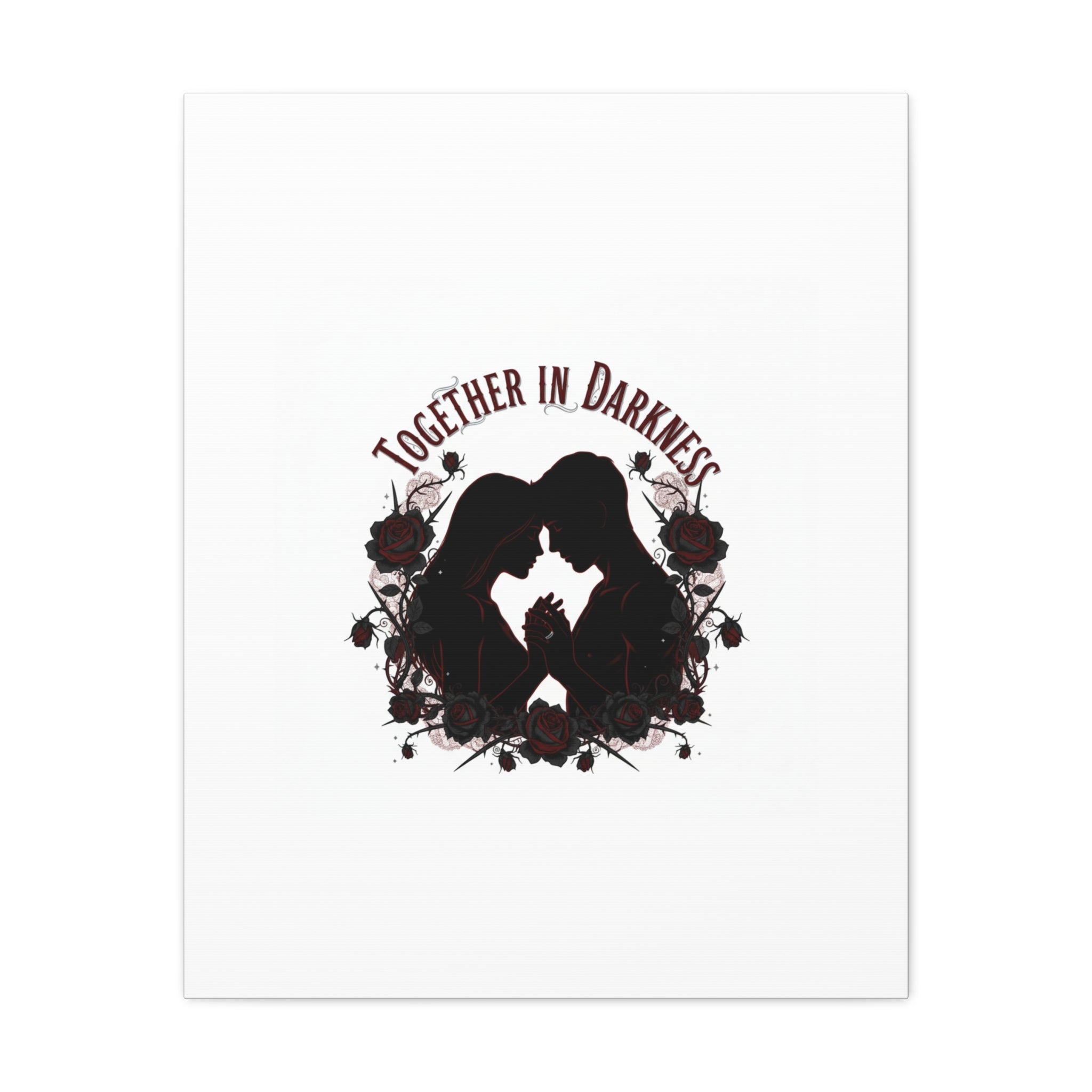 Together in Darkness Canvas, Dark Romance Art Print | Goth Valentine
