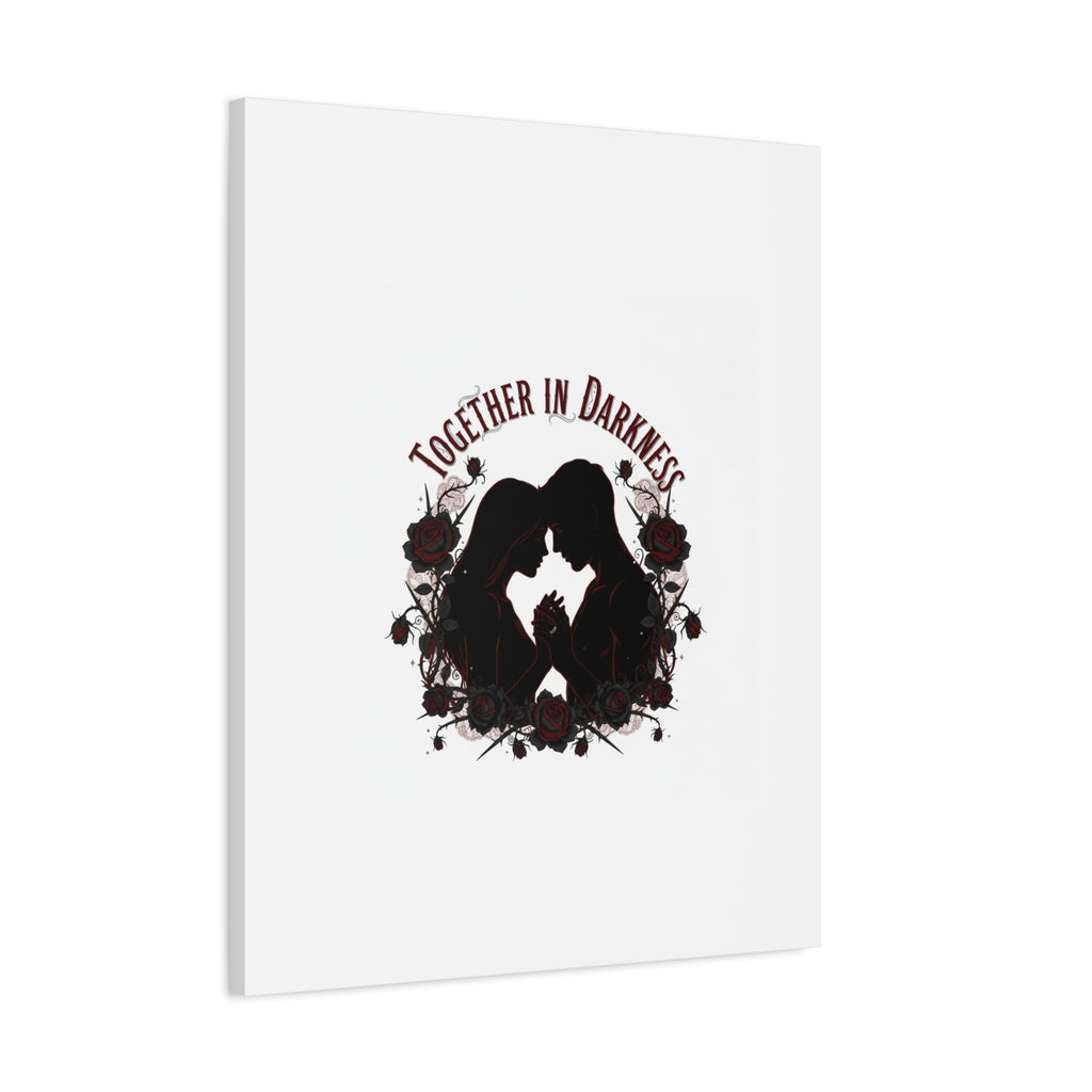 Together in Darkness Canvas, Dark Romance Art Print | Goth Valentine