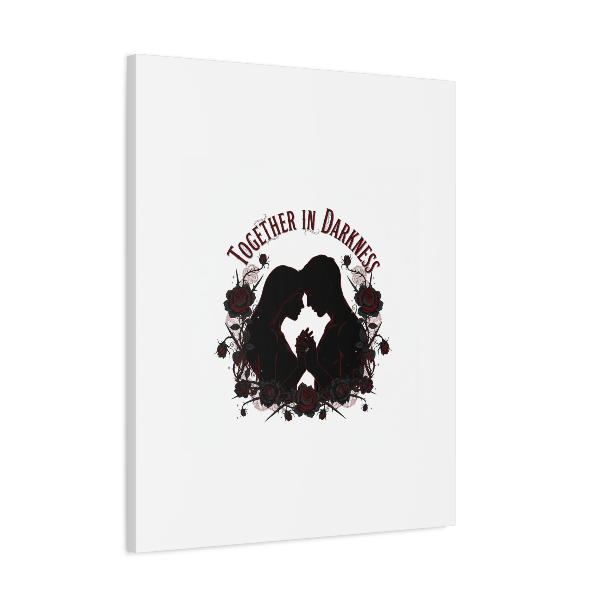 Together in Darkness Canvas, Dark Romance Art Print | Goth Valentine
