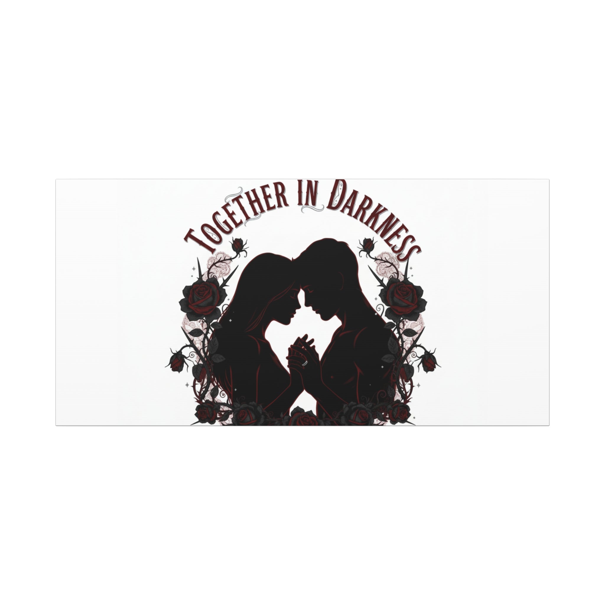 Together in Darkness Canvas, Dark Romance Art Print | Goth Valentine