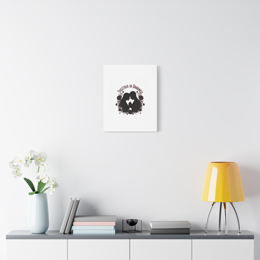 Together in Darkness Canvas, Dark Romance Art Print | Goth Valentine