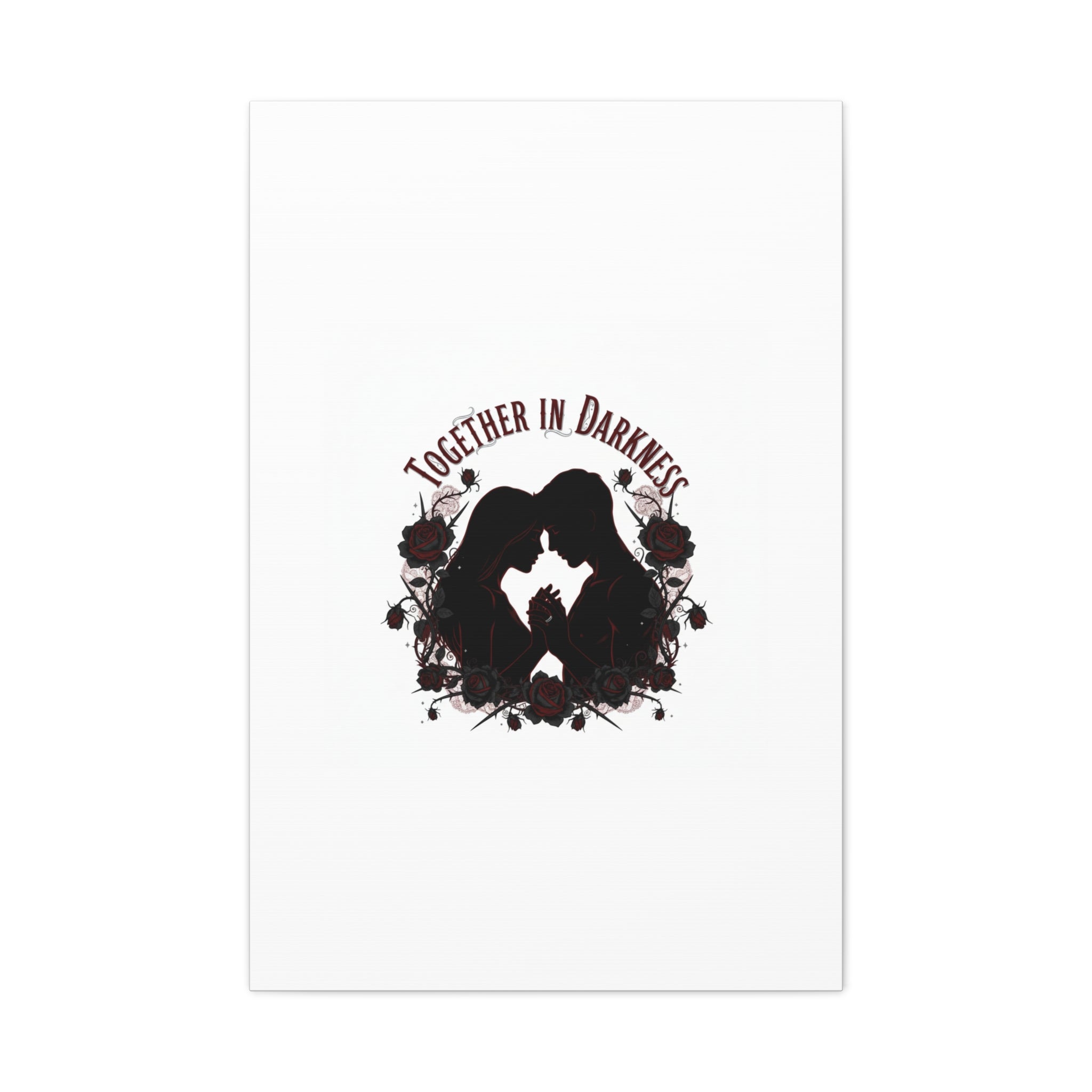Together in Darkness Canvas, Dark Romance Art Print | Goth Valentine