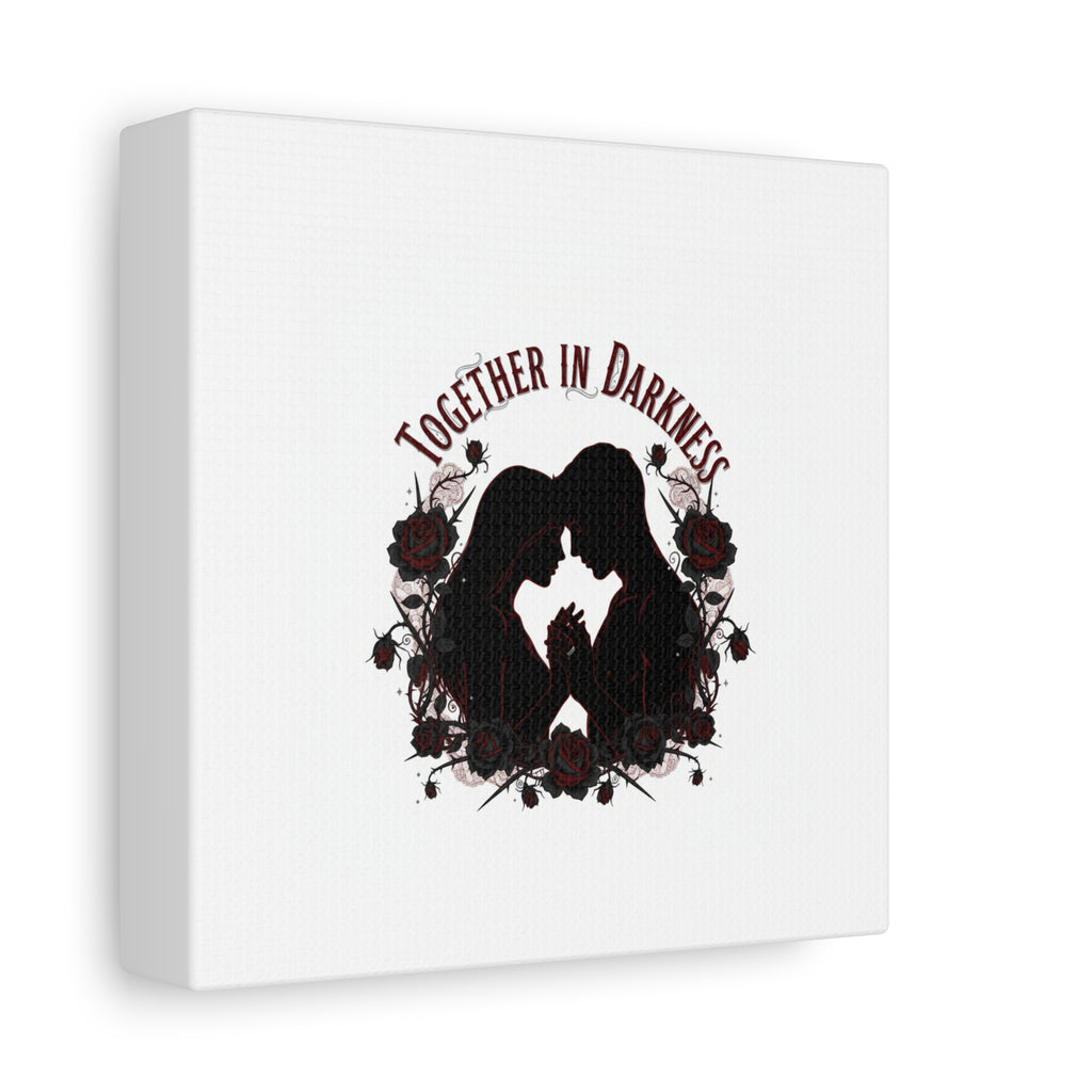Together in Darkness Canvas, Dark Romance Art Print | Goth Valentine