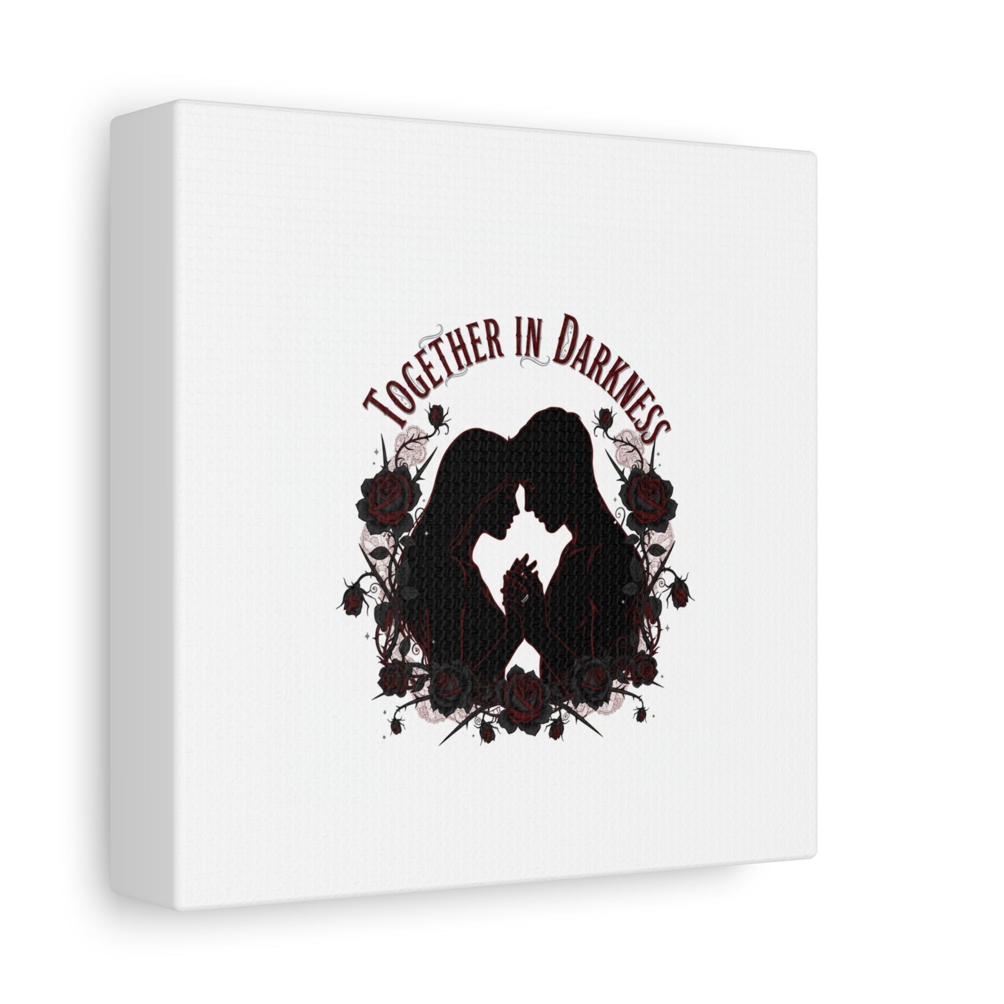 Together in Darkness Canvas, Dark Romance Art Print | Goth Valentine
