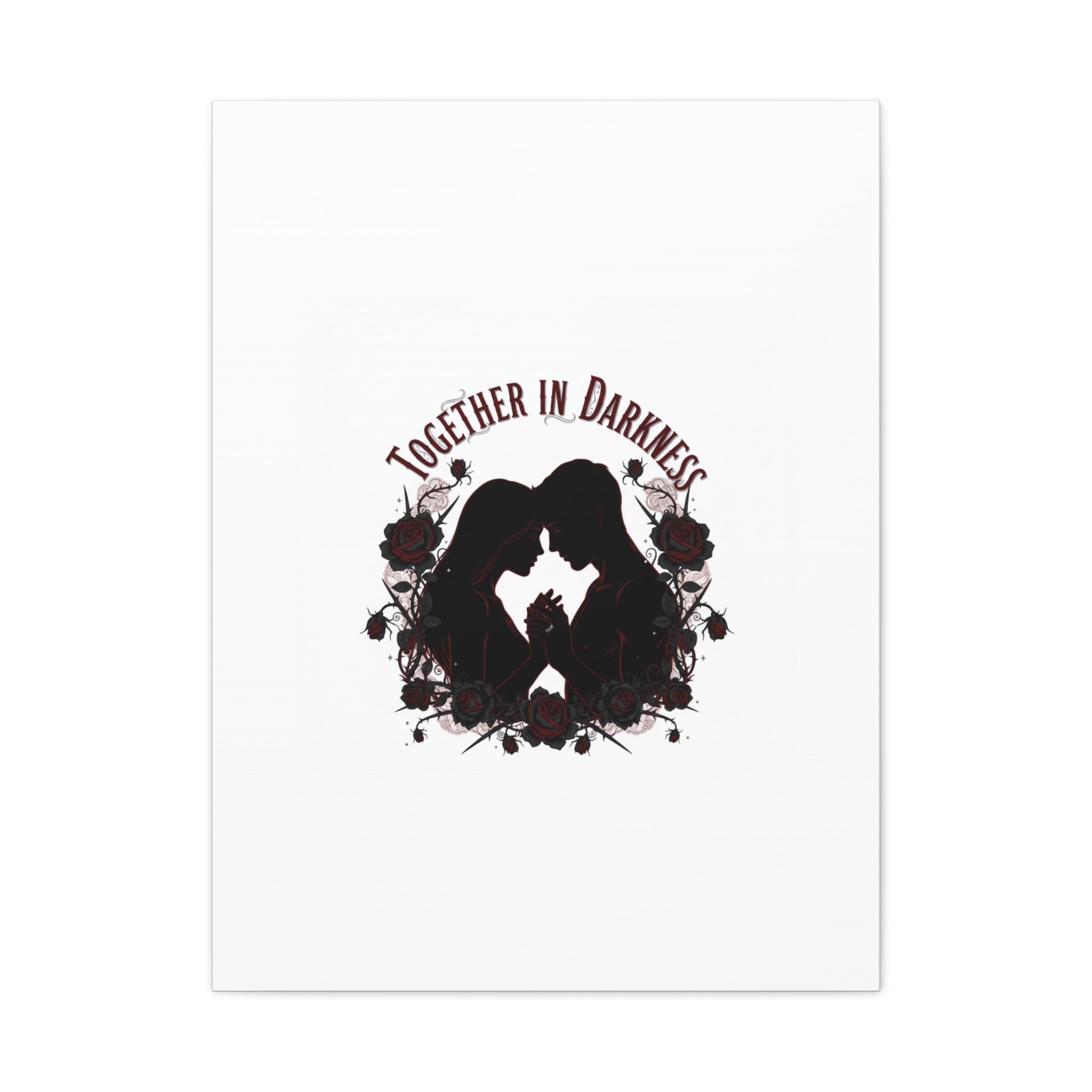 Together in Darkness Canvas, Dark Romance Art Print | Goth Valentine