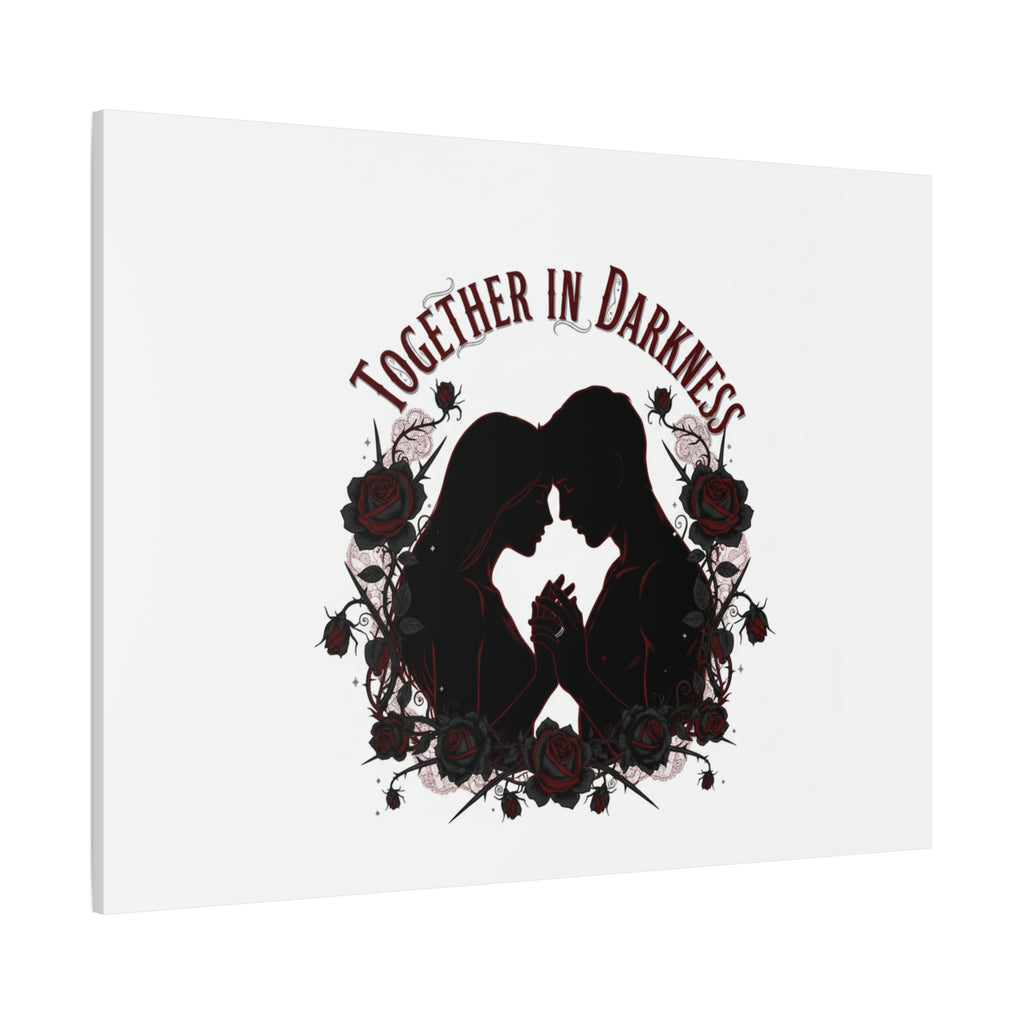 Together in Darkness Canvas, Dark Romance Art Print | Goth Valentine
