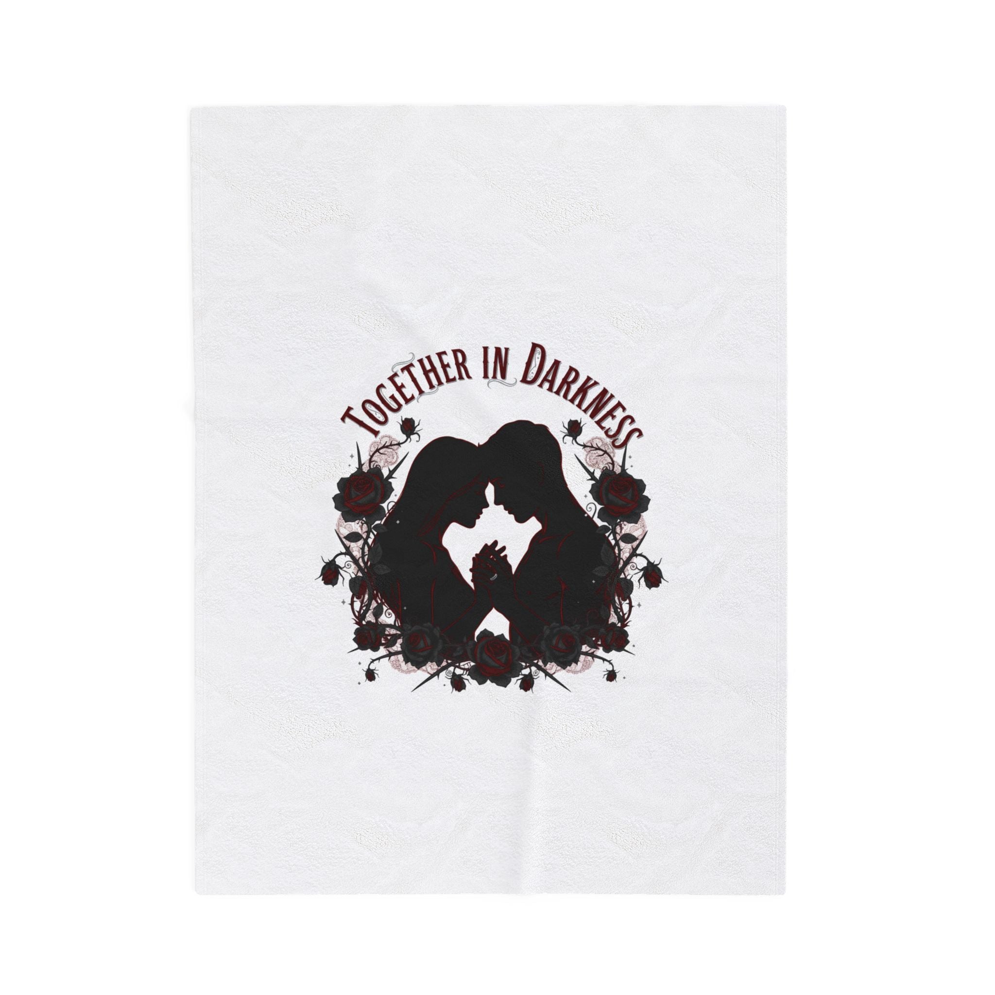 Together in Darkness Velveteen Plush Blanket | goth valentine, dark romance