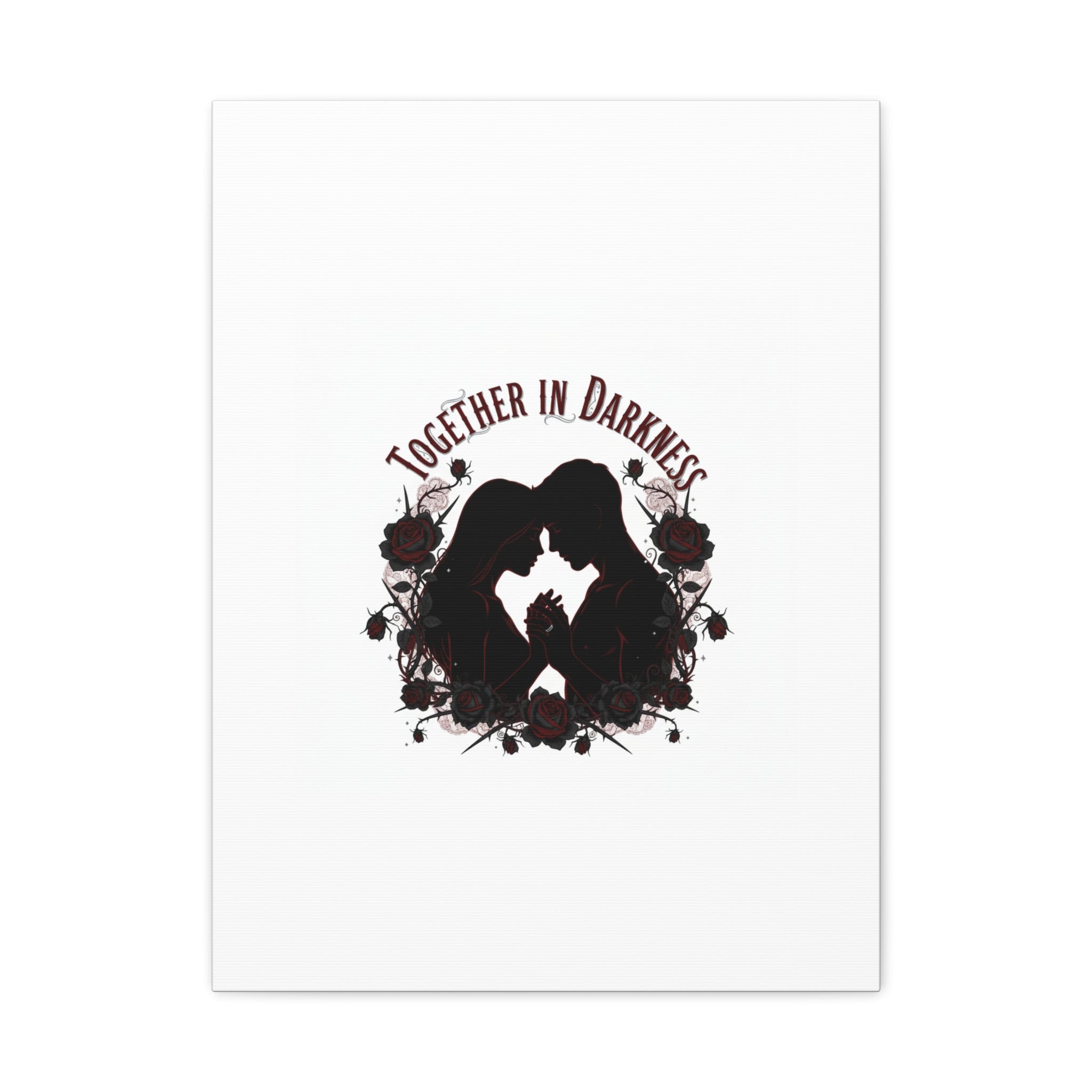 Together in Darkness Canvas, Dark Romance Art Print | Goth Valentine