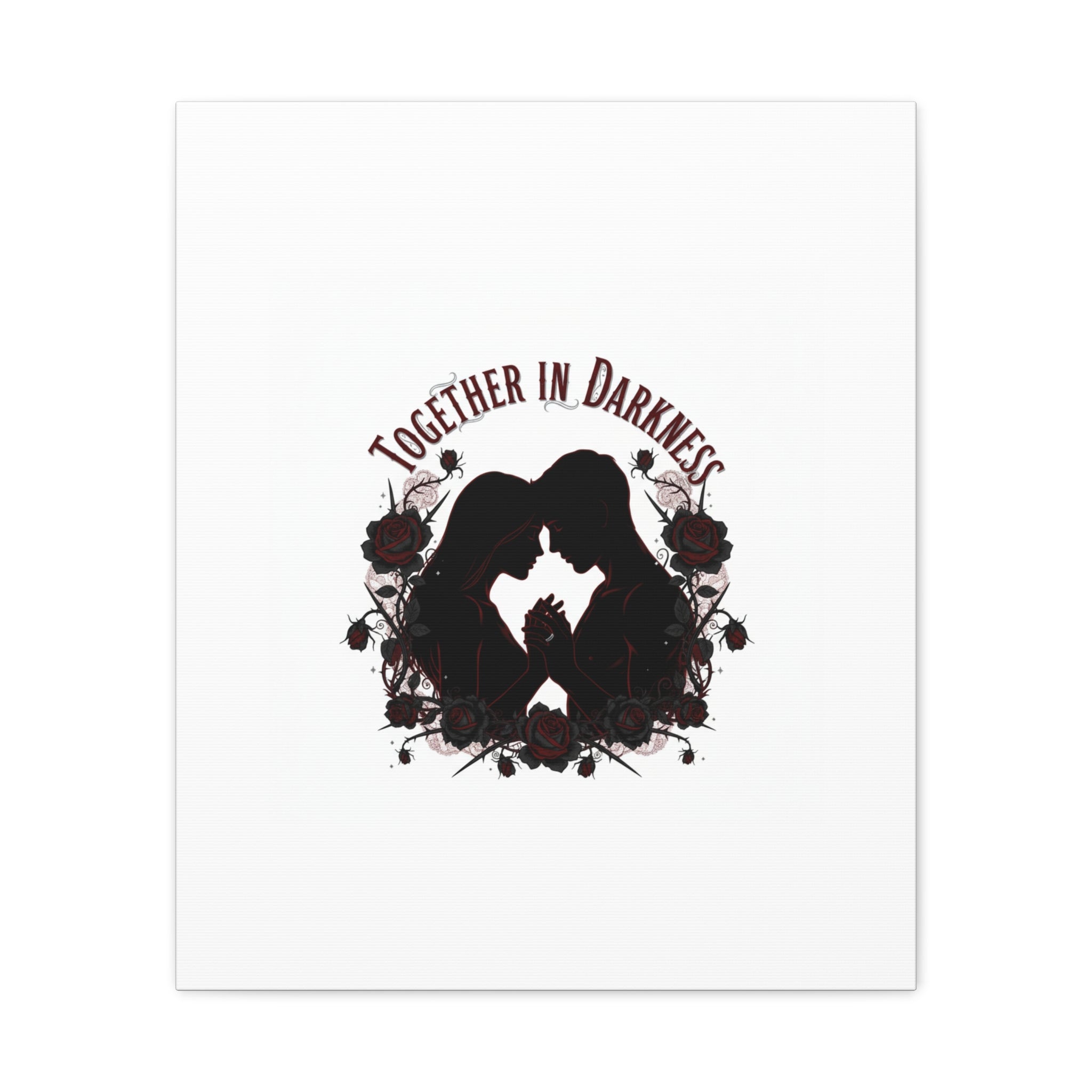 Together in Darkness Canvas, Dark Romance Art Print | Goth Valentine
