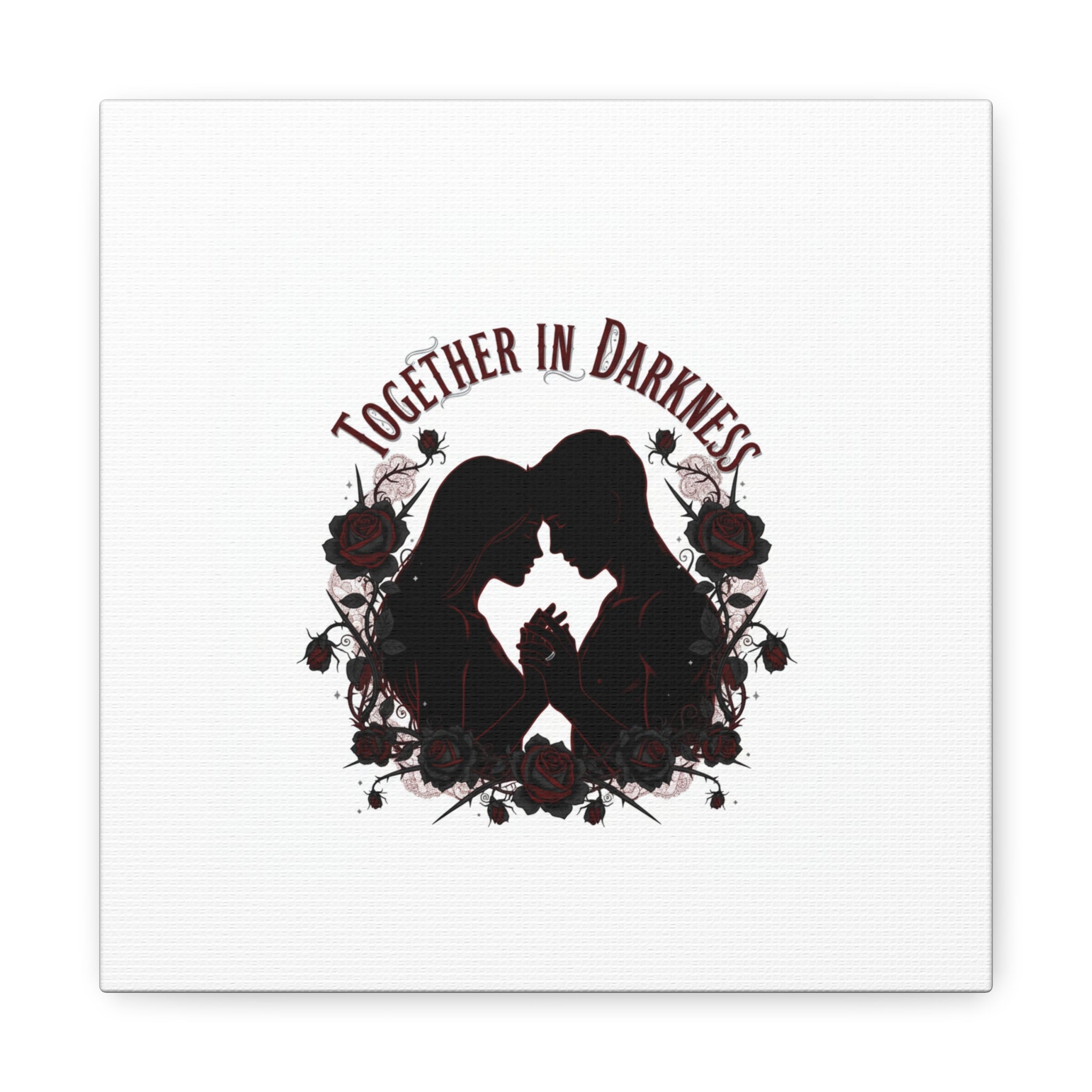 Together in Darkness Canvas, Dark Romance Art Print | Goth Valentine