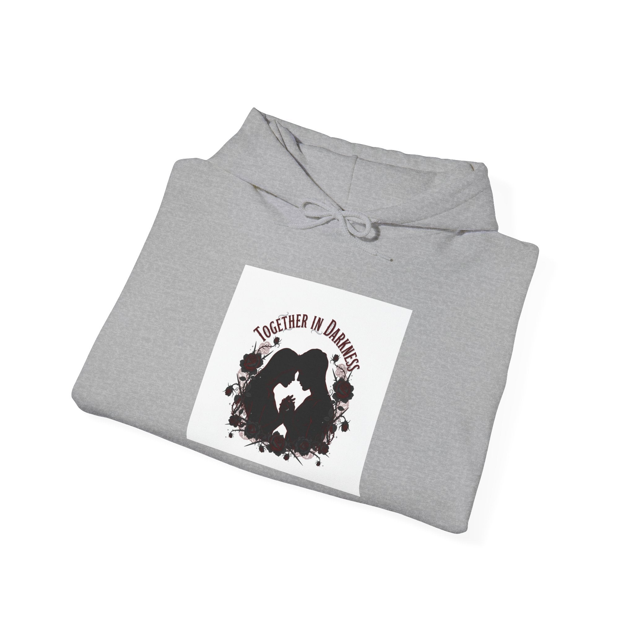 Goth Valentine Heart Crest Hoodie | dark romance, black rose emo